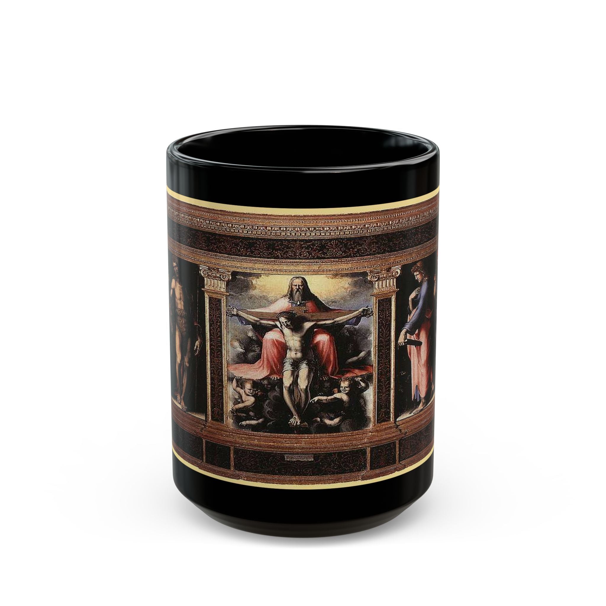 Ceramic Black Mug 11 & 15oz – Classic Devine Masterpiece Design