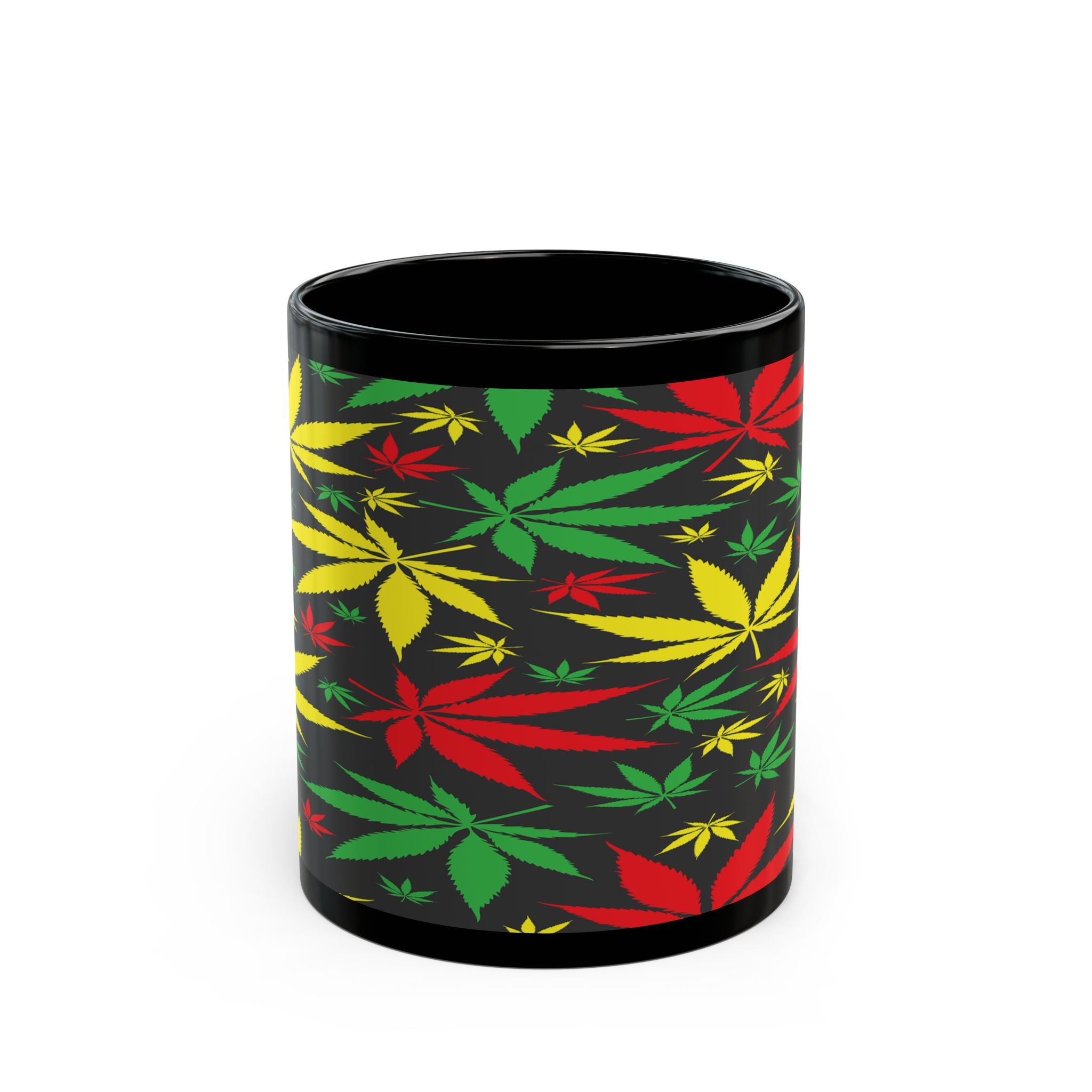 Ceramic 11oz & 15oz Colorful Cannabis Leaf Mug - For Relaxed Irie Vibes