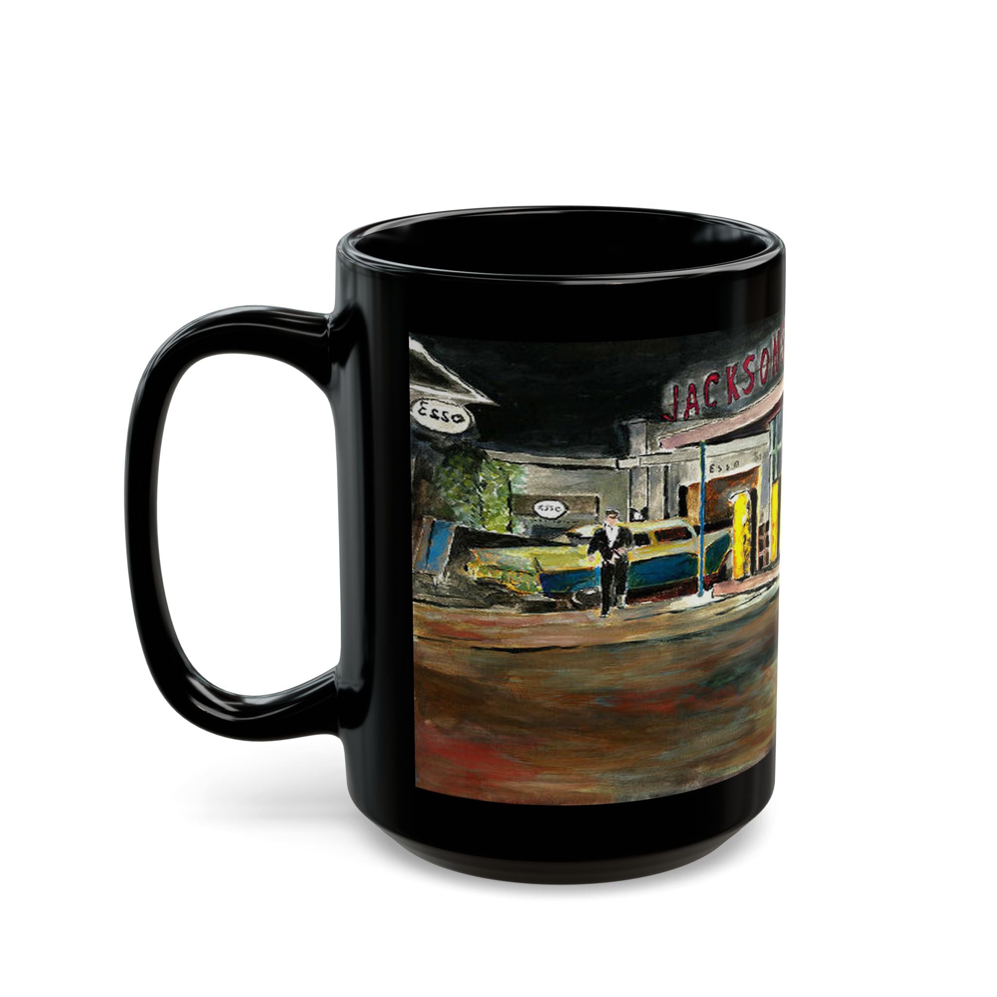 A Phone Booth In The Midwest ~ Bob Dylan Artwork ~ Ceramic Black Mug - 11oz & 15oz