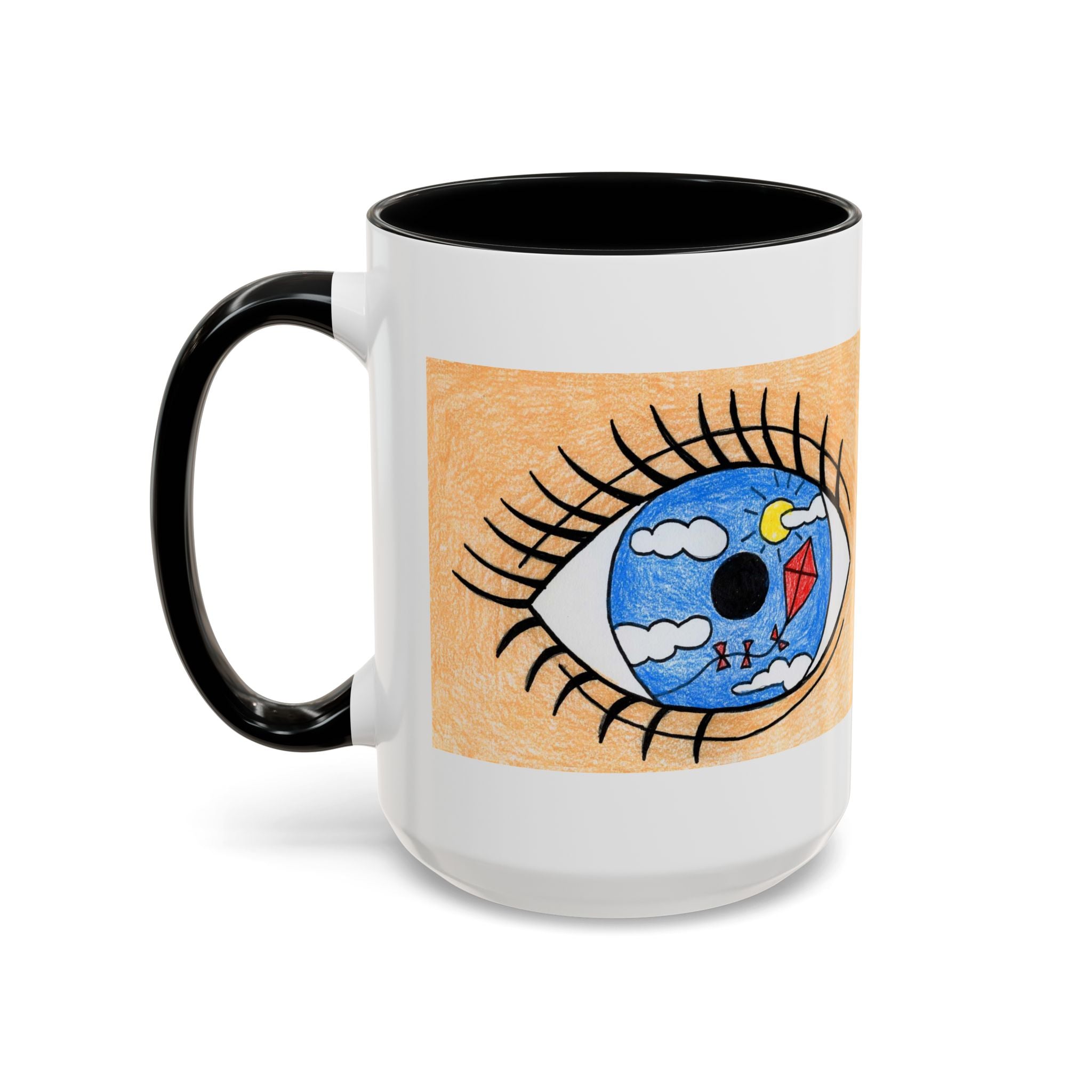 Whimsical Eye Design Coffee Mug - Unique Artistic Gift for Dreamers