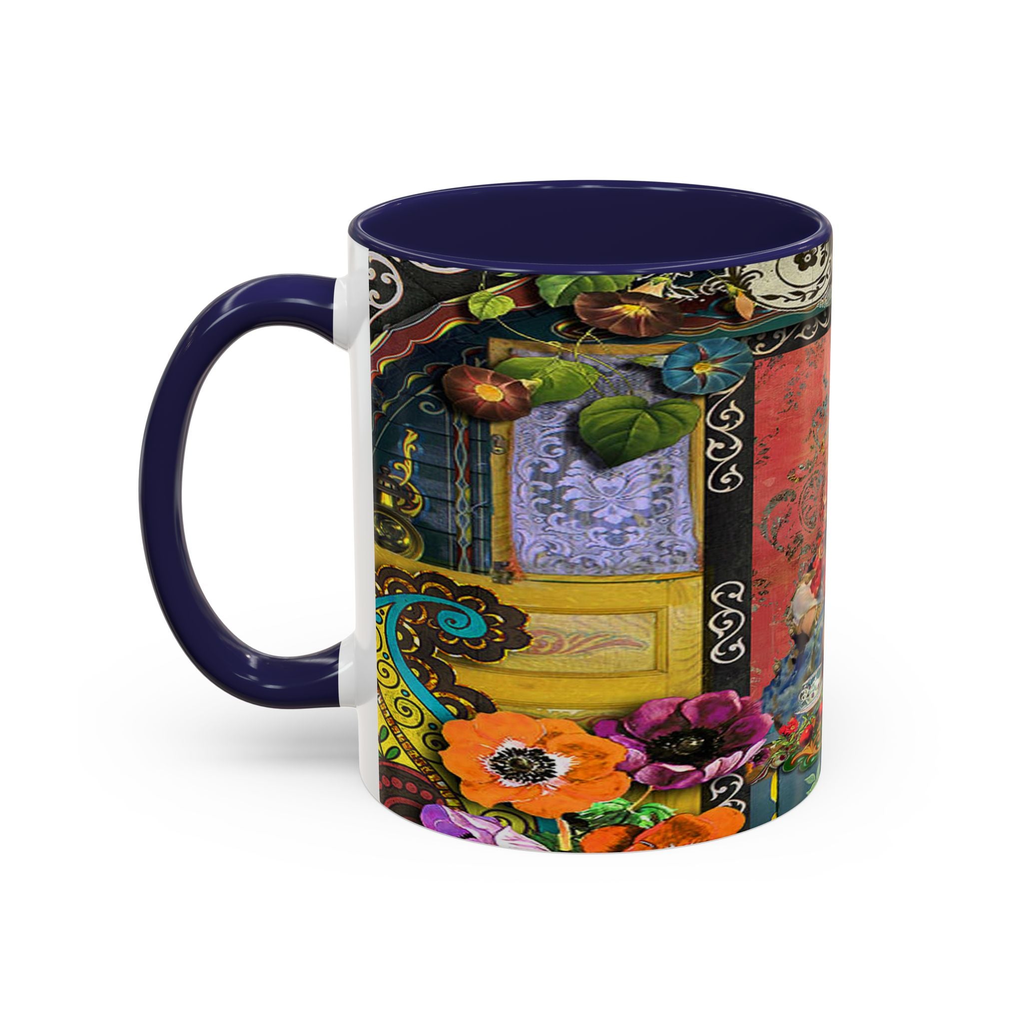 Bohemian Accent Coffee Mug - Artistic Gypsy Design, 11 & 15oz