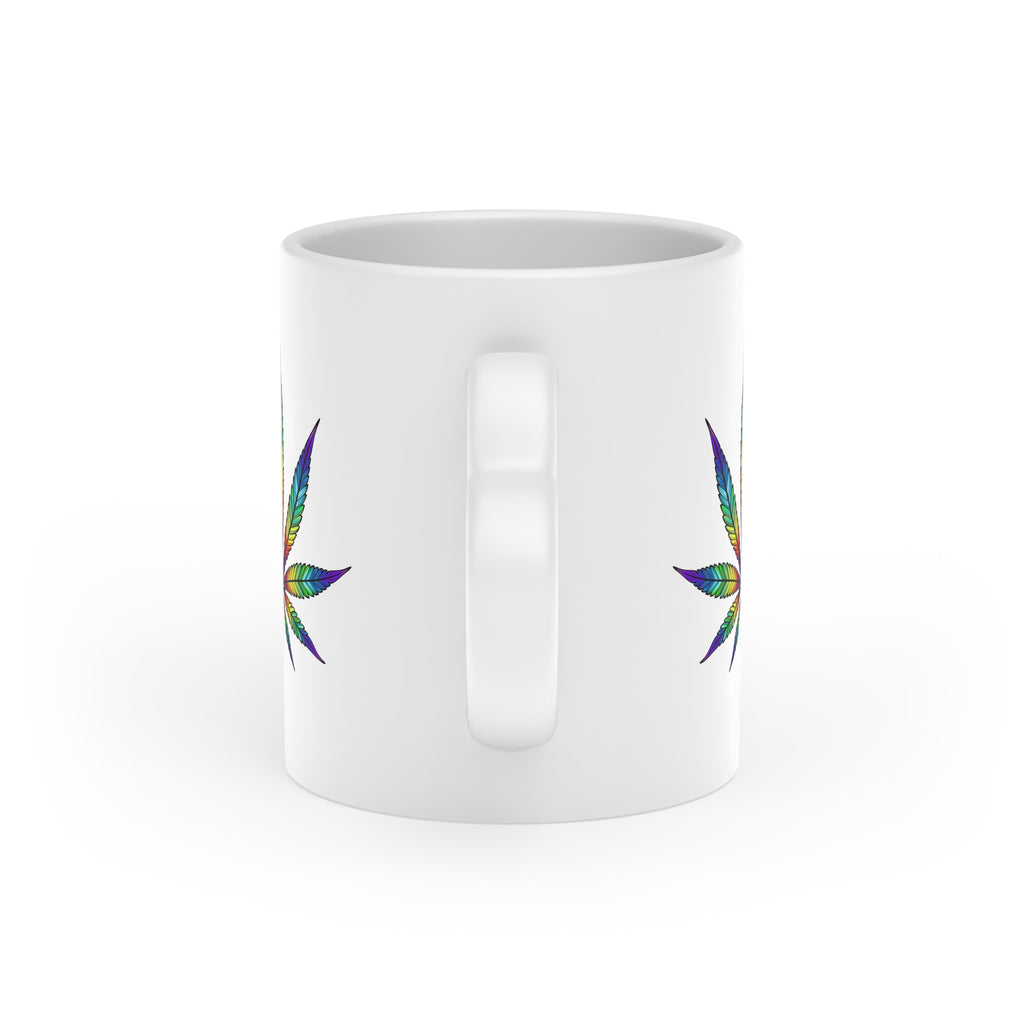 Rainbow Leaf Heart-Shaped Mug 11 oz- Toke Pride in Yourself