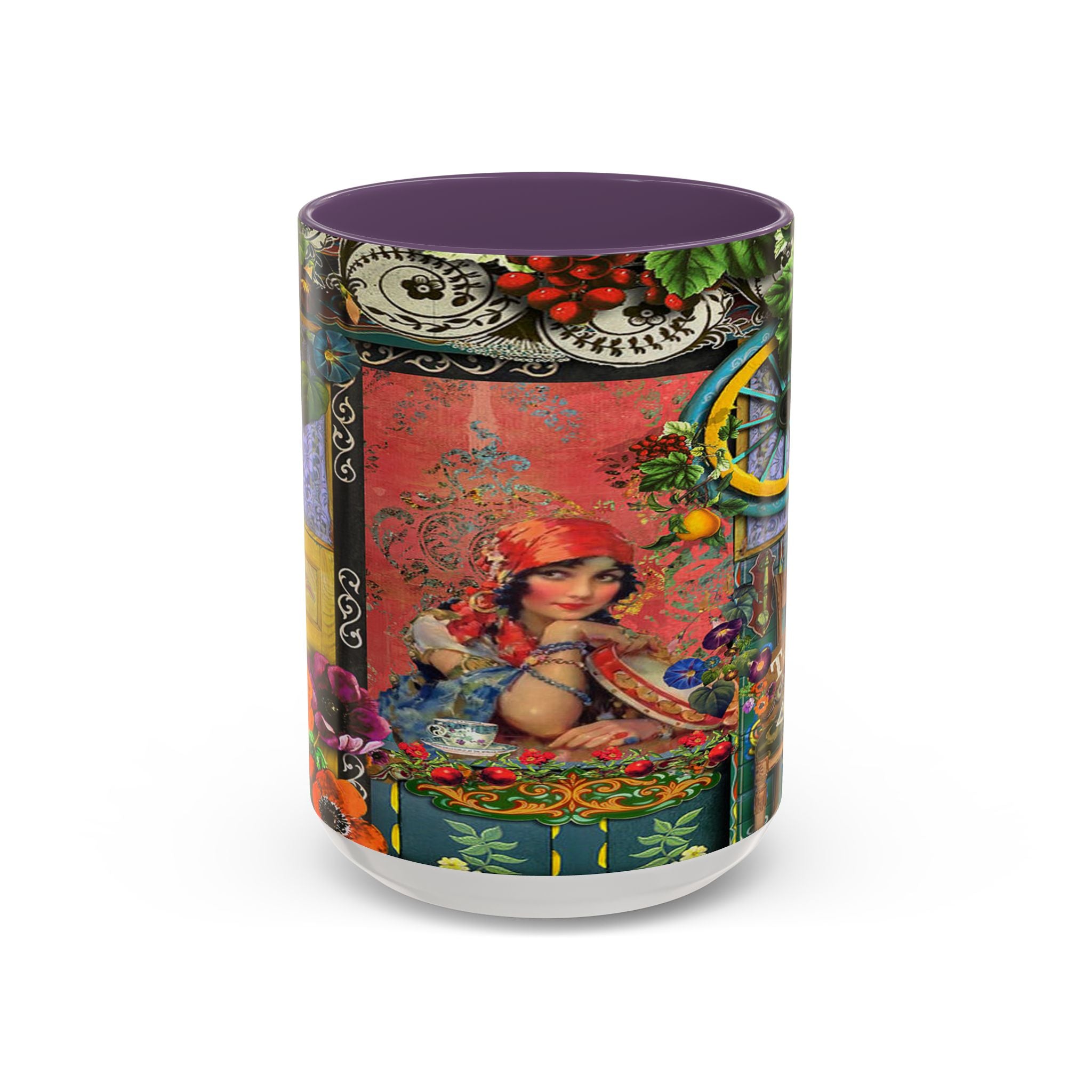 Bohemian Accent Coffee Mug - Artistic Gypsy Design, 11 & 15oz