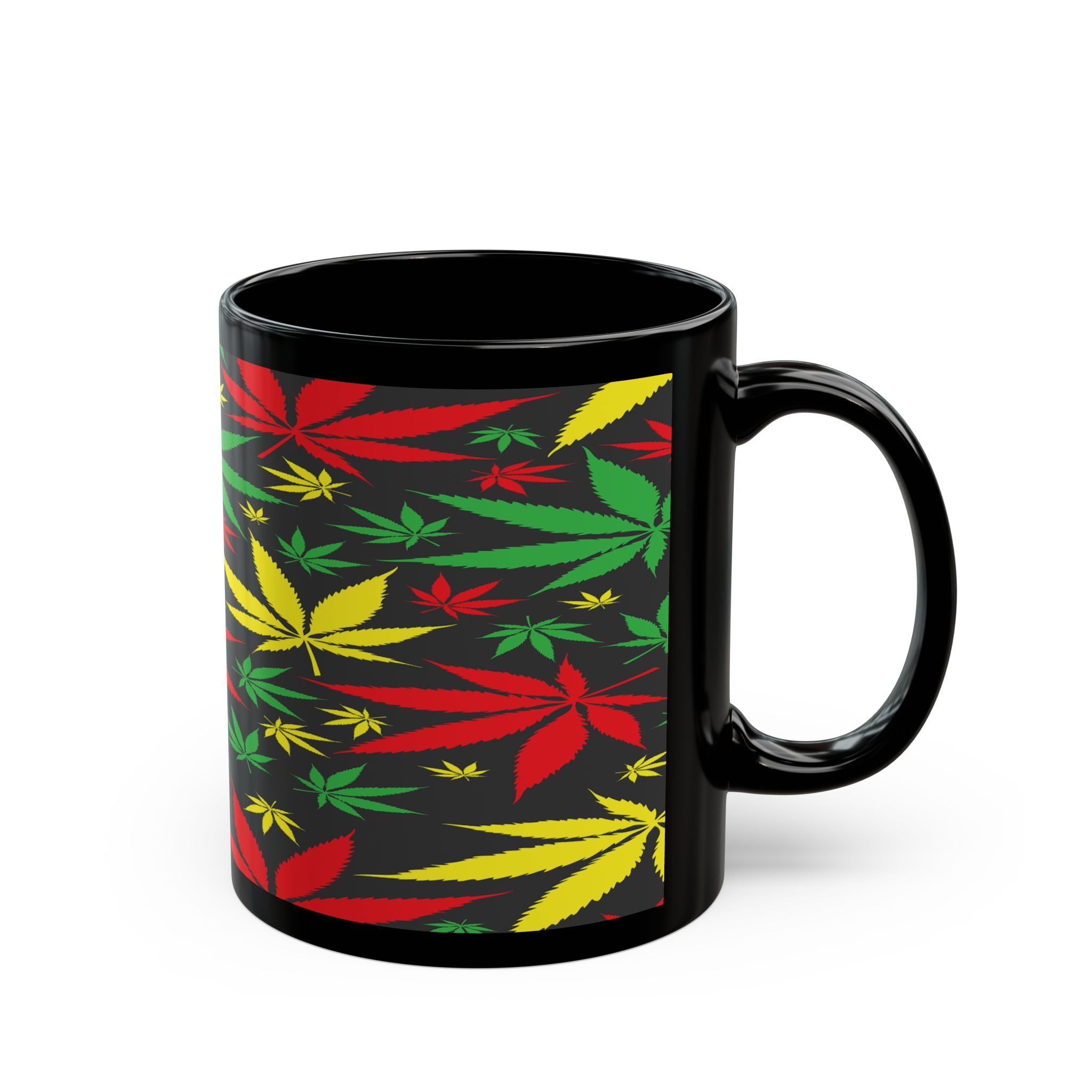 Ceramic 11oz & 15oz Colorful Cannabis Leaf Mug - For Relaxed Irie Vibes