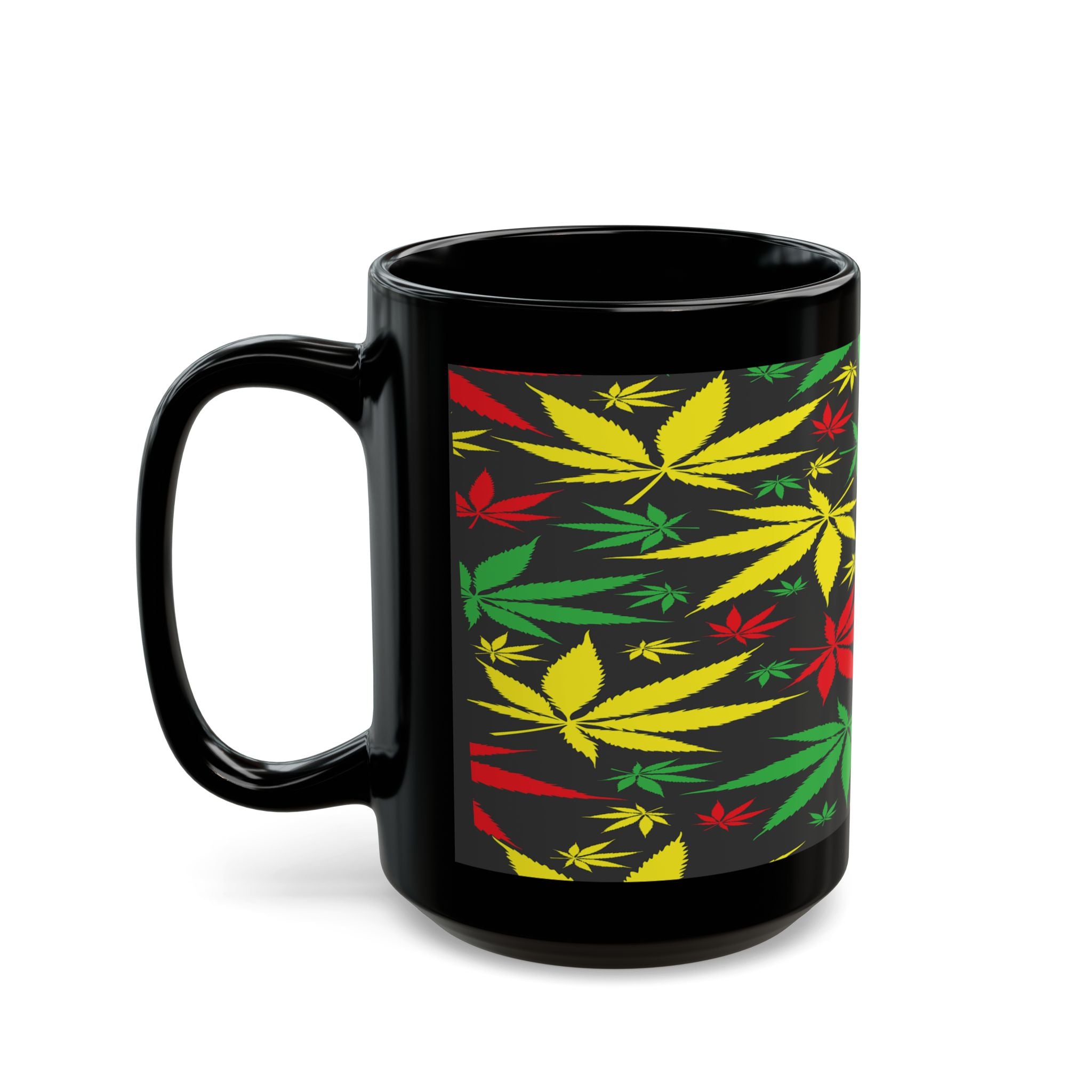 Ceramic 11oz & 15oz Colorful Cannabis Leaf Mug - For Relaxed Irie Vibes