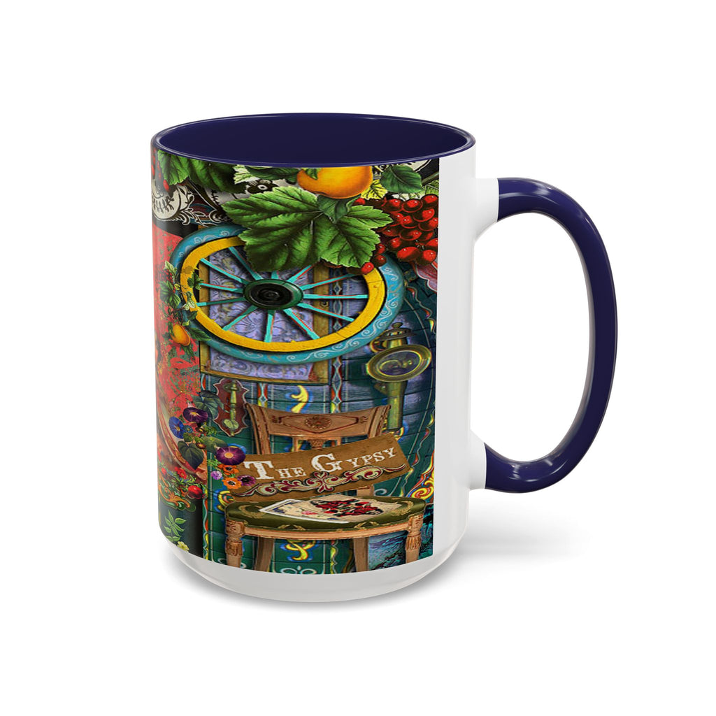 Bohemian Accent Coffee Mug - Artistic Gypsy Design, 11 & 15oz