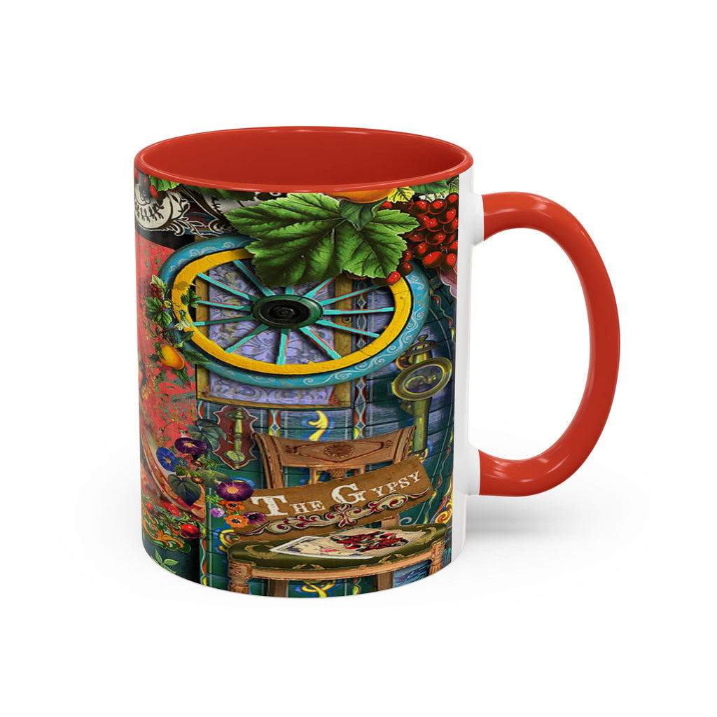 Bohemian Accent Coffee Mug - Artistic Gypsy Design, 11 & 15oz