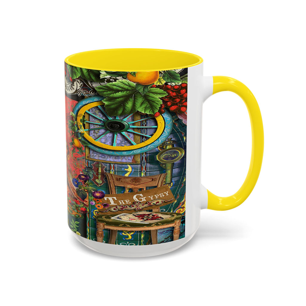 Bohemian Accent Coffee Mug - Artistic Gypsy Design, 11 & 15oz