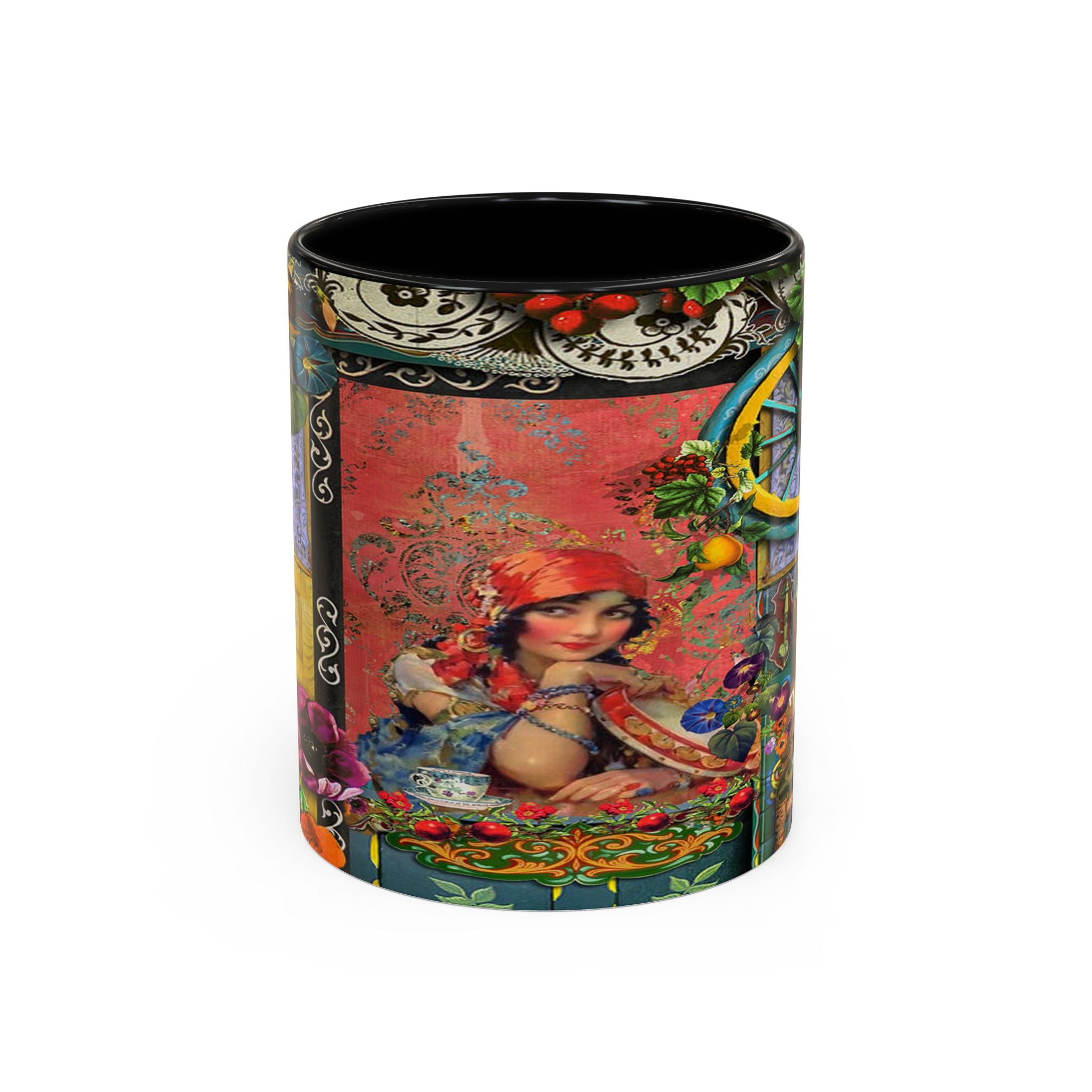 Bohemian Accent Coffee Mug - Artistic Gypsy Design, 11 & 15oz