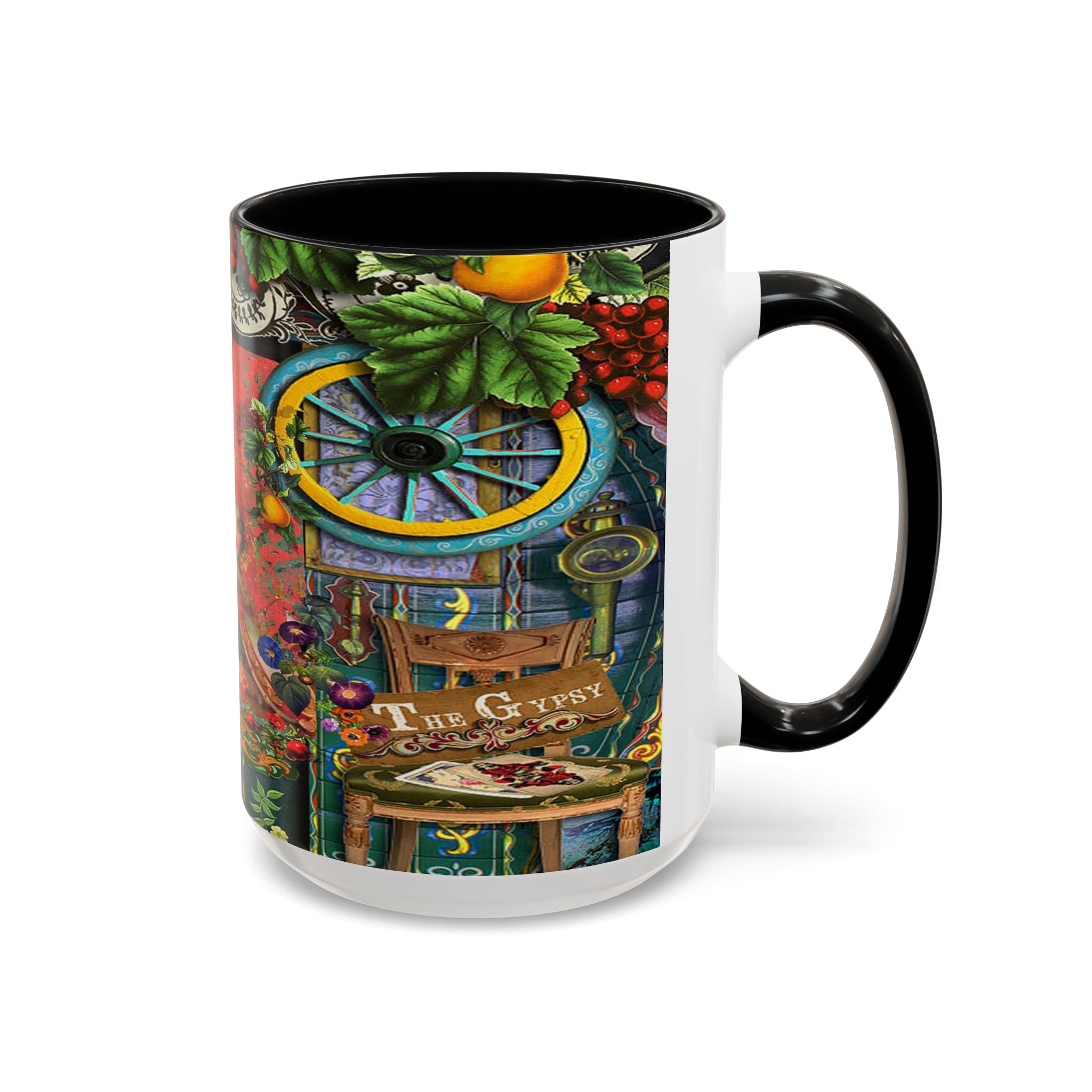 Bohemian Accent Coffee Mug - Artistic Gypsy Design, 11 & 15oz
