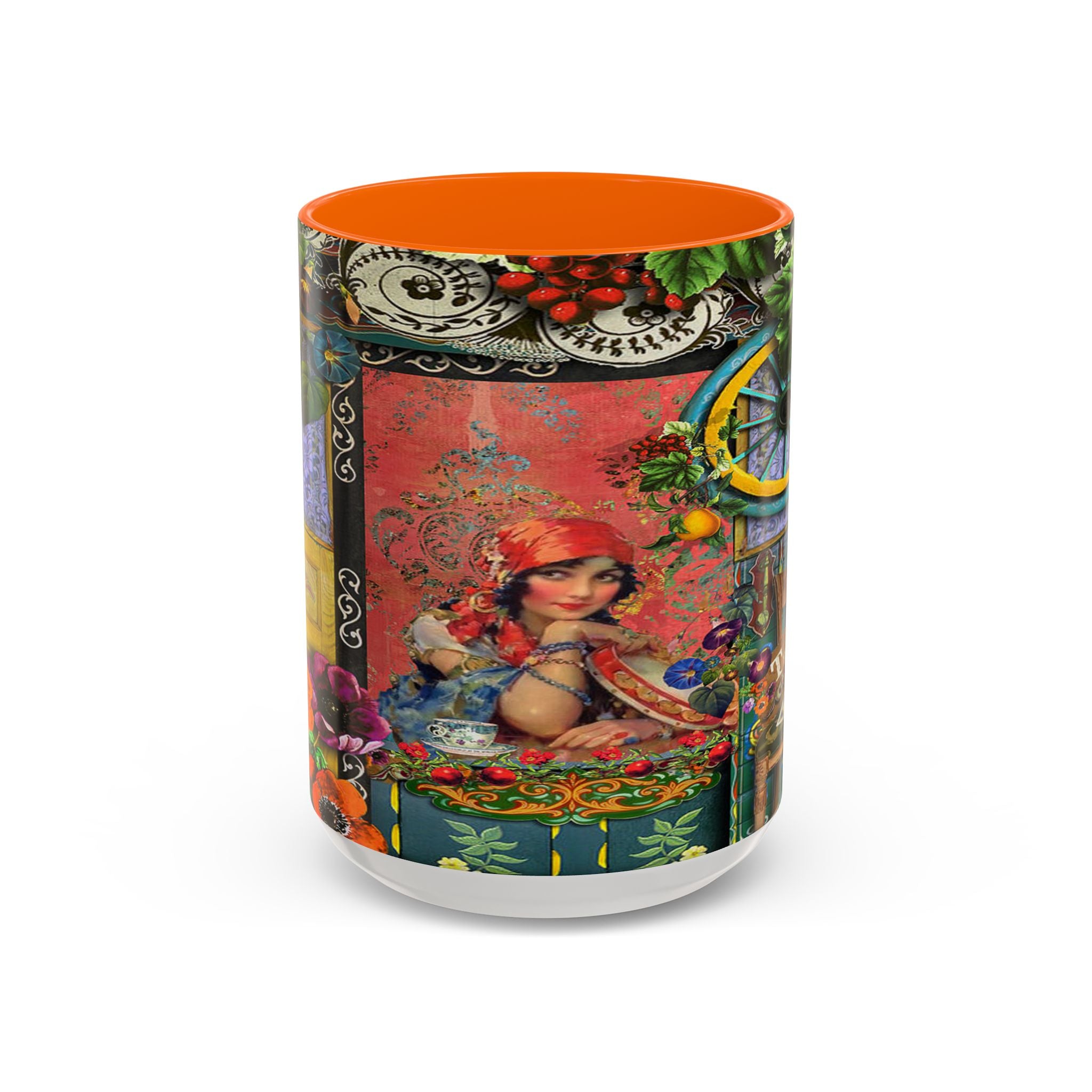 Bohemian Accent Coffee Mug - Artistic Gypsy Design, 11 & 15oz