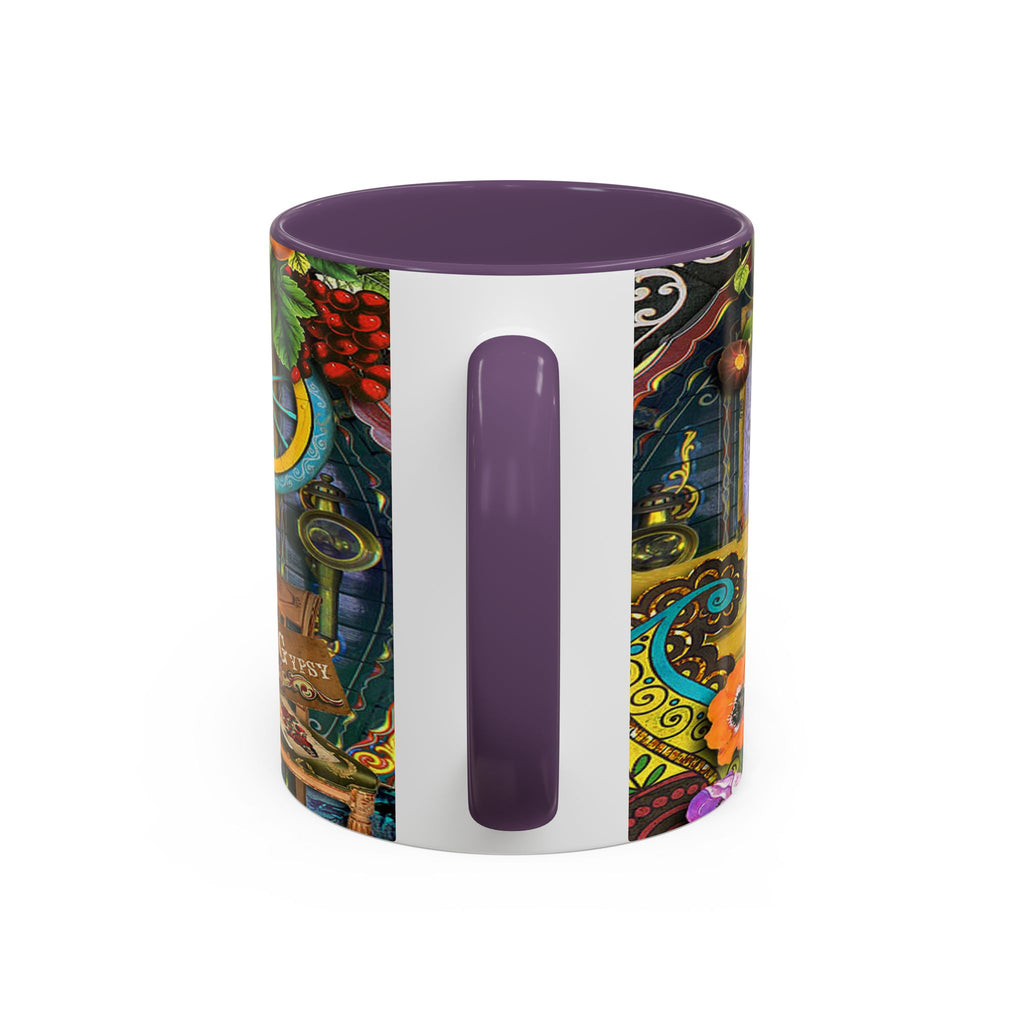 Bohemian Accent Coffee Mug - Artistic Gypsy Design, 11 & 15oz