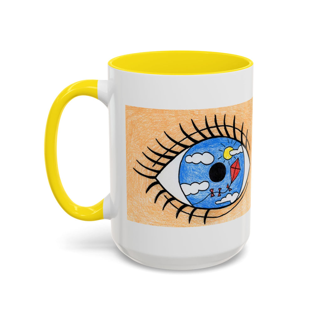 Whimsical Eye Design Coffee Mug - Unique Artistic Gift for Dreamers