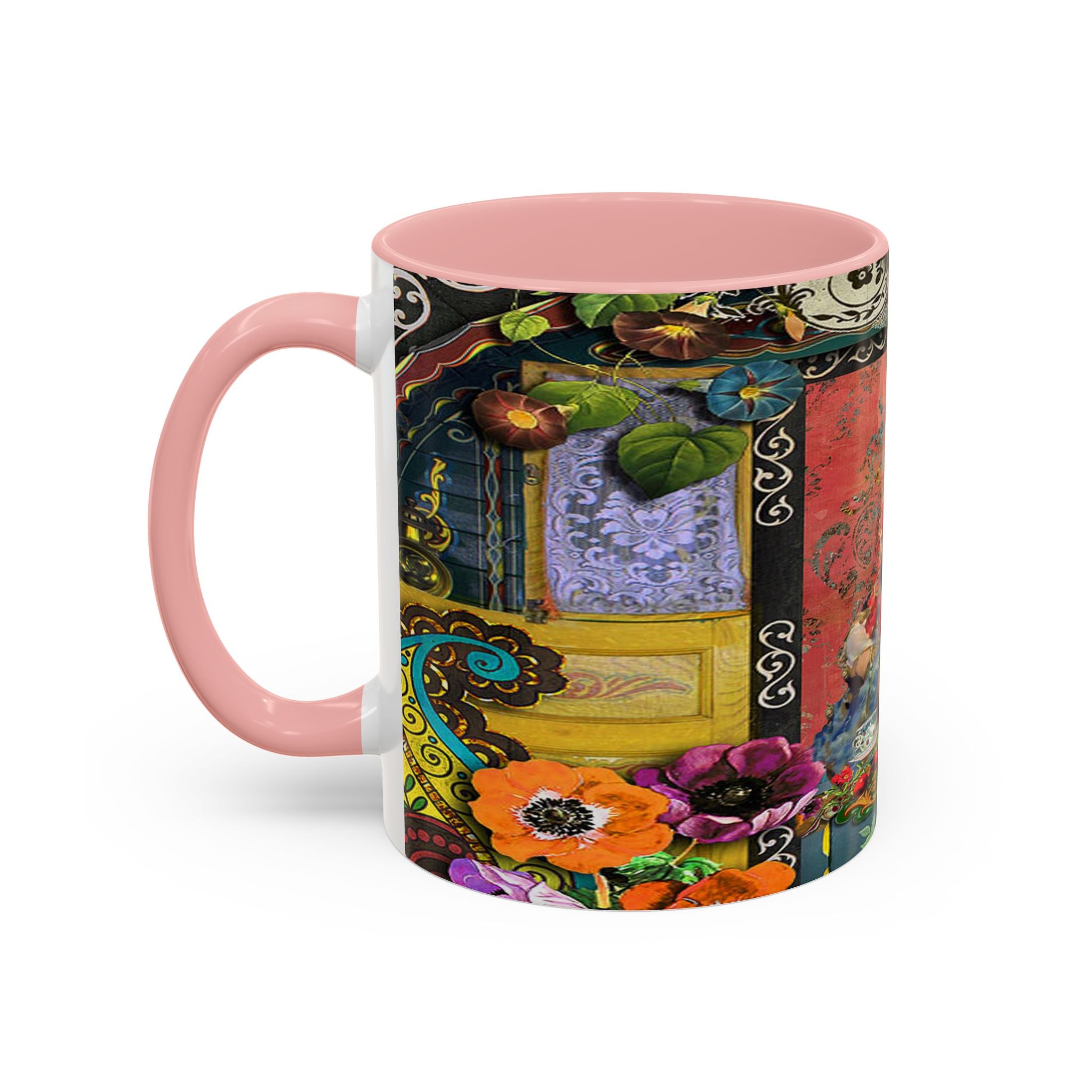 Bohemian Accent Coffee Mug - Artistic Gypsy Design, 11 & 15oz