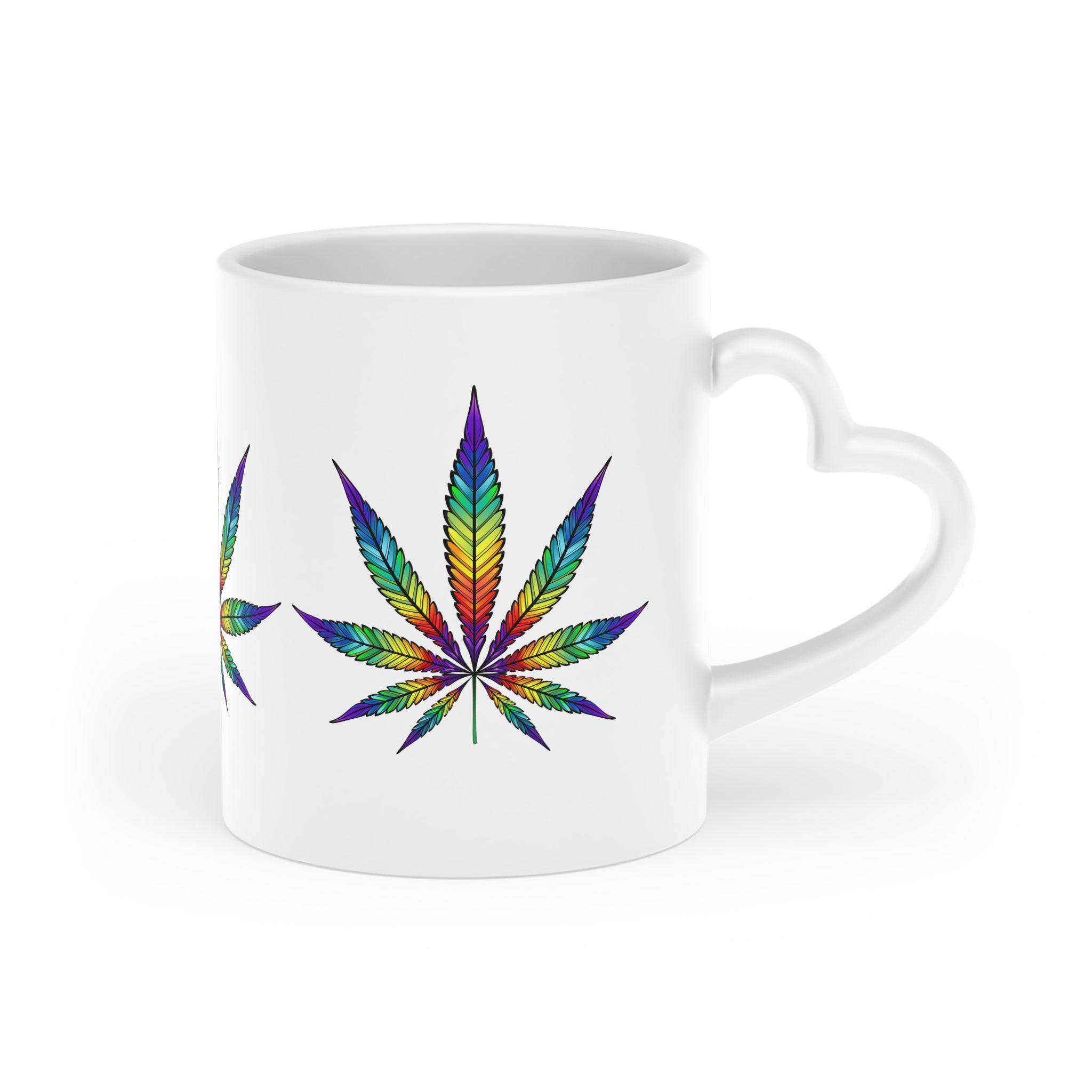 Rainbow Leaf Heart-Shaped Mug 11 oz- Toke Pride in Yourself