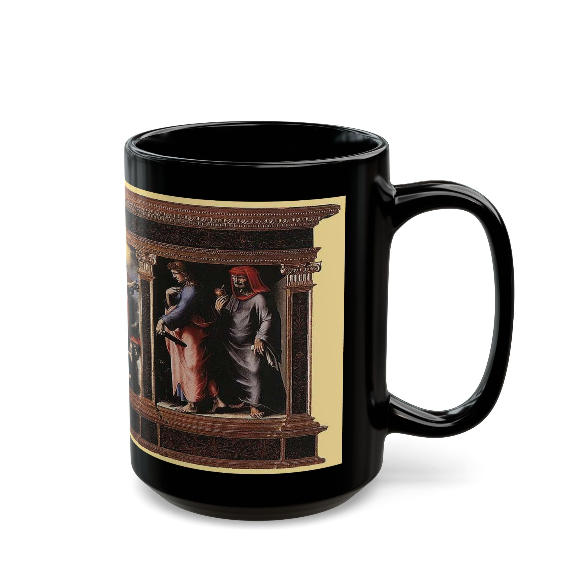 Ceramic Black Mug 11 & 15oz – Classic Devine Masterpiece Design