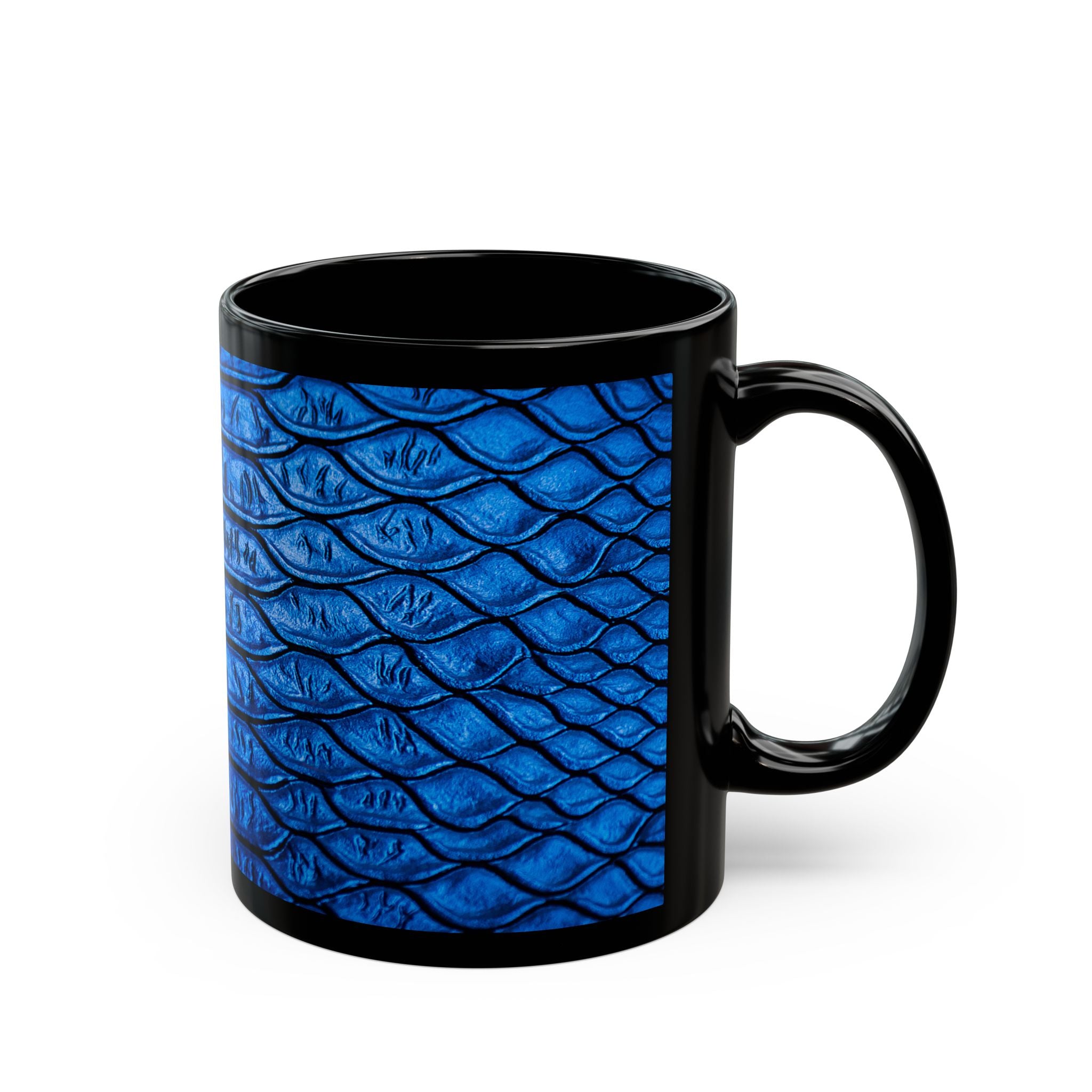 Stylish Blue Fish Scale Mug - Unique 11oz & 15oz Coffee Cups for Fish Lovers