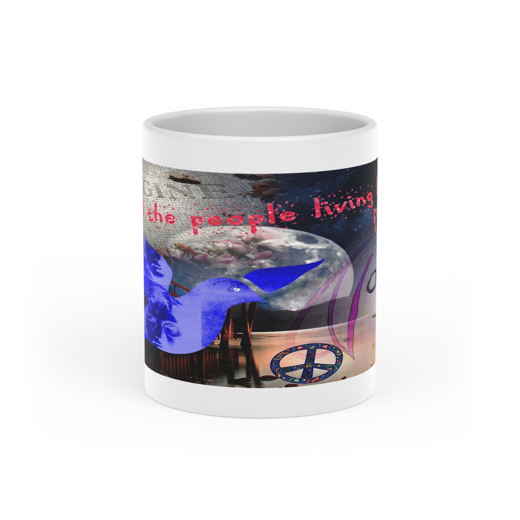 Heart-Shaped Peace Mug 11 oz - Inspirational Drinkware for Lovers & Friends