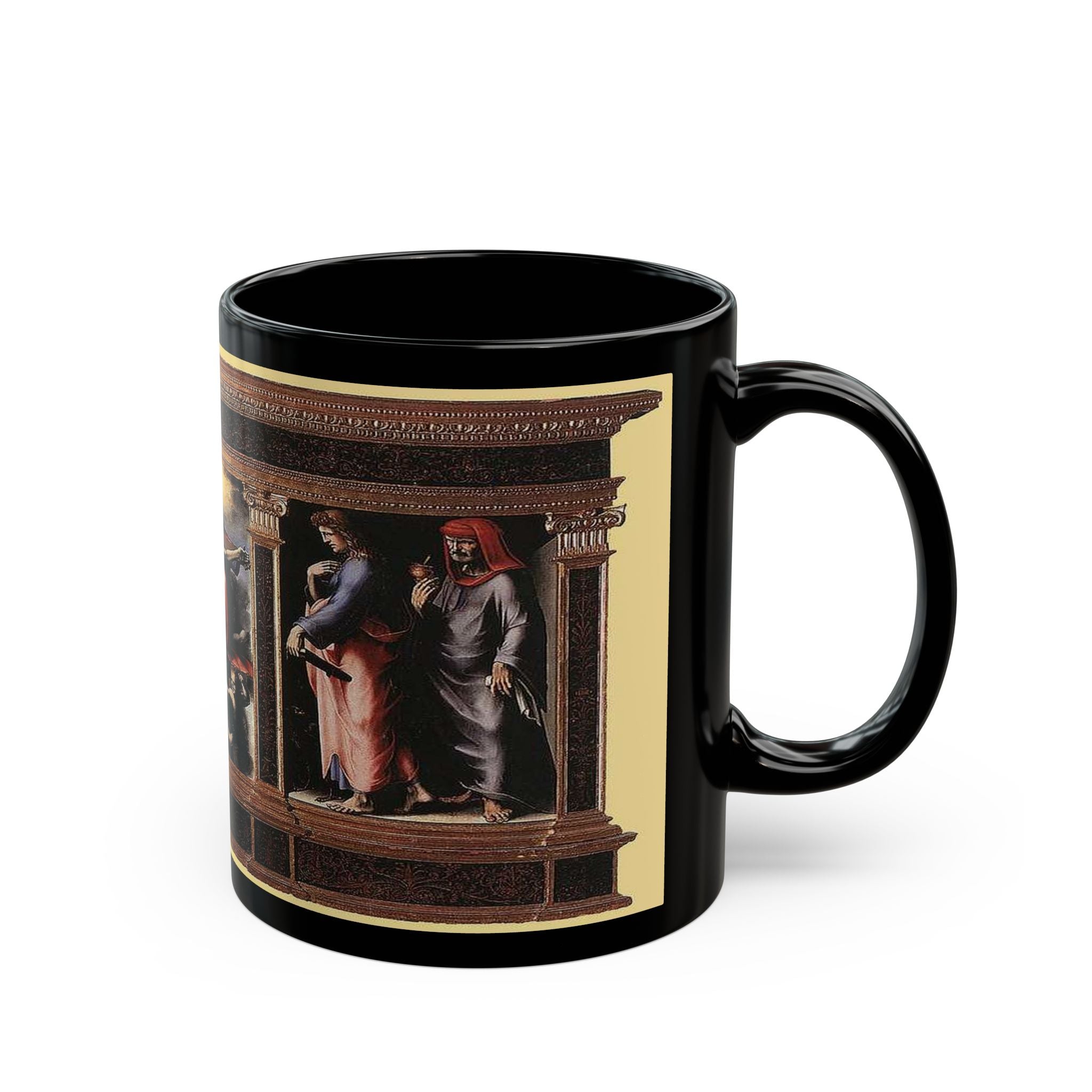 Ceramic Black Mug 11 & 15oz – Classic Devine Masterpiece Design