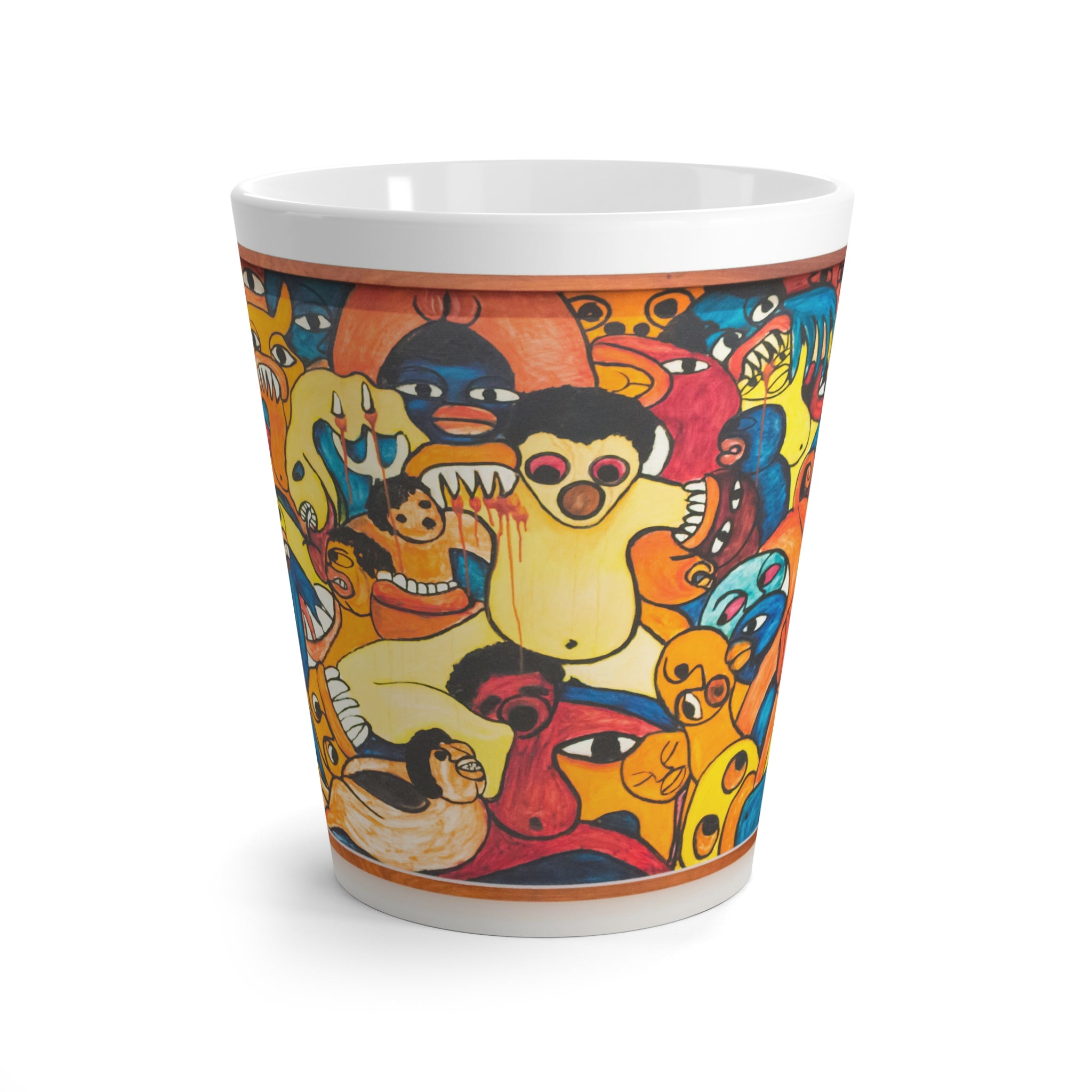 Colorful Latte Mug 12 oz - Whimsical Art for Coffee Lovers
