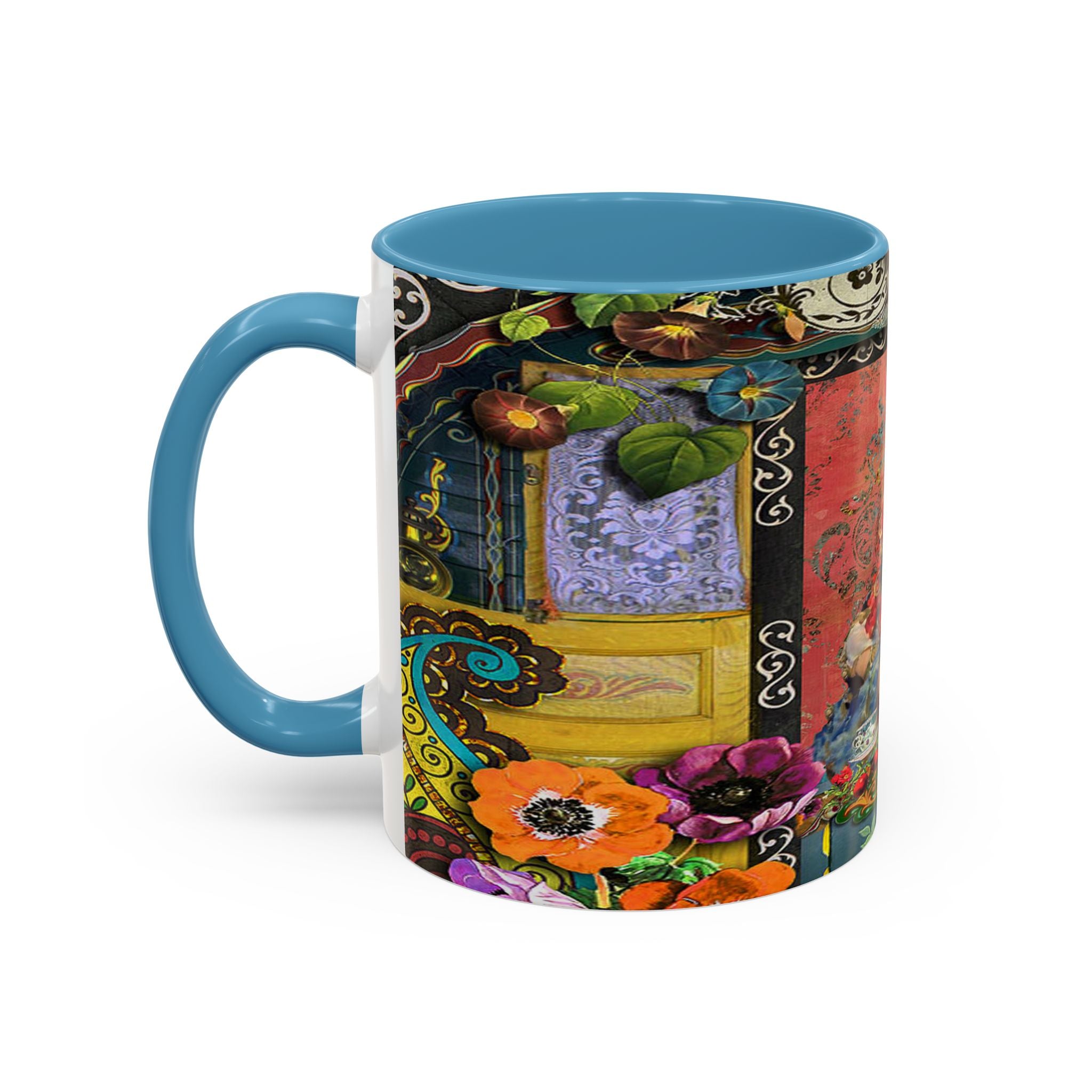 Bohemian Accent Coffee Mug - Artistic Gypsy Design, 11 & 15oz
