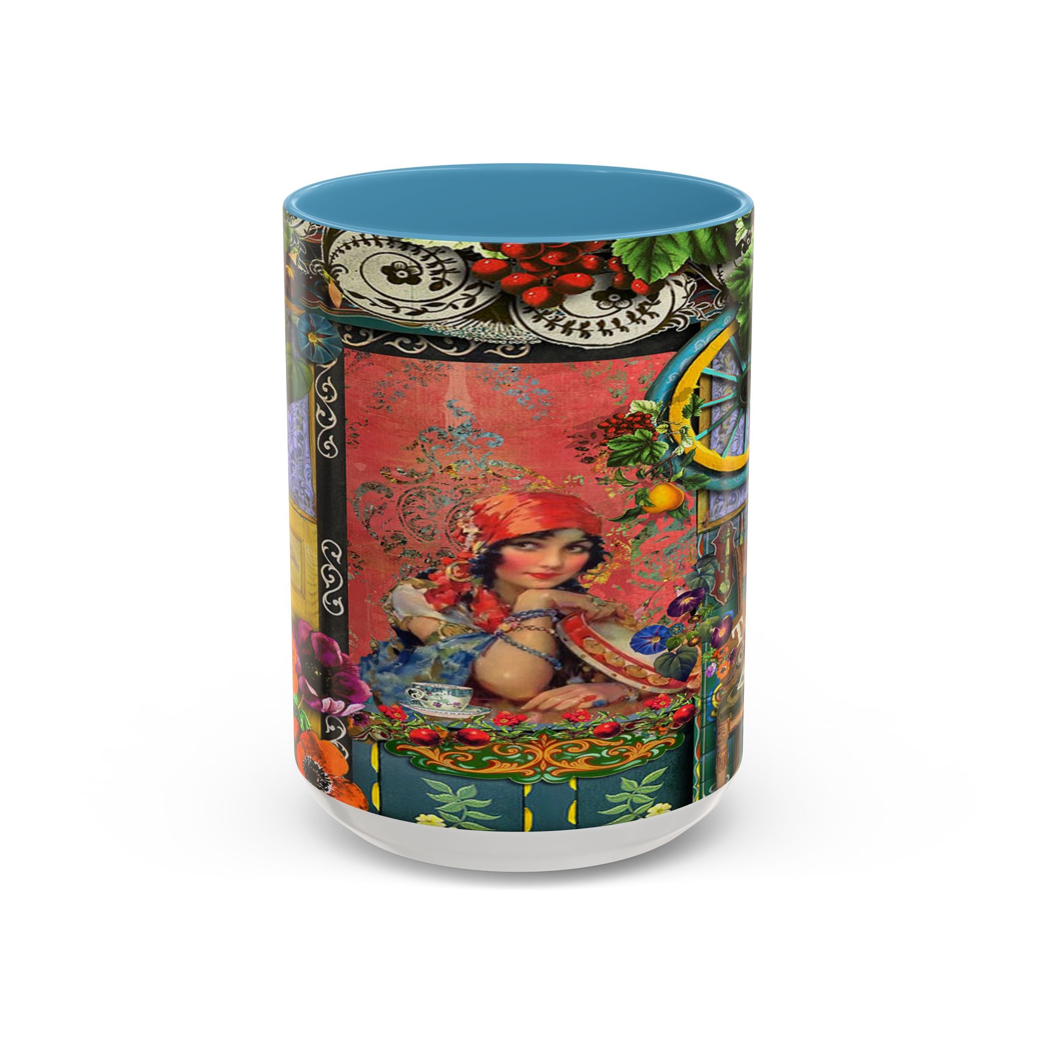 Bohemian Accent Coffee Mug - Artistic Gypsy Design, 11 & 15oz