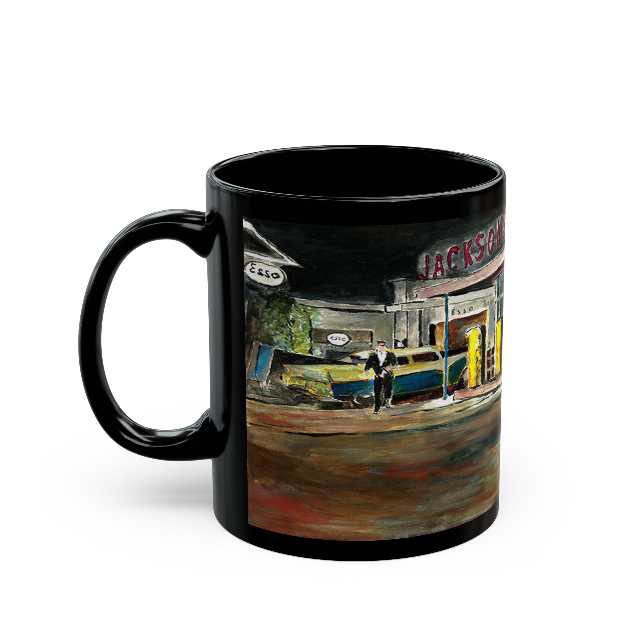 A Phone Booth In The Midwest ~ Bob Dylan Artwork ~ Ceramic Black Mug - 11oz & 15oz