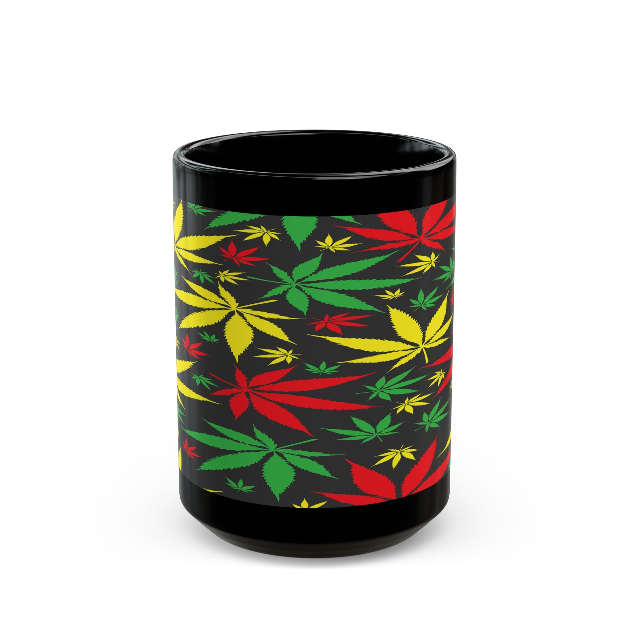 Ceramic 11oz & 15oz Colorful Cannabis Leaf Mug - For Relaxed Irie Vibes
