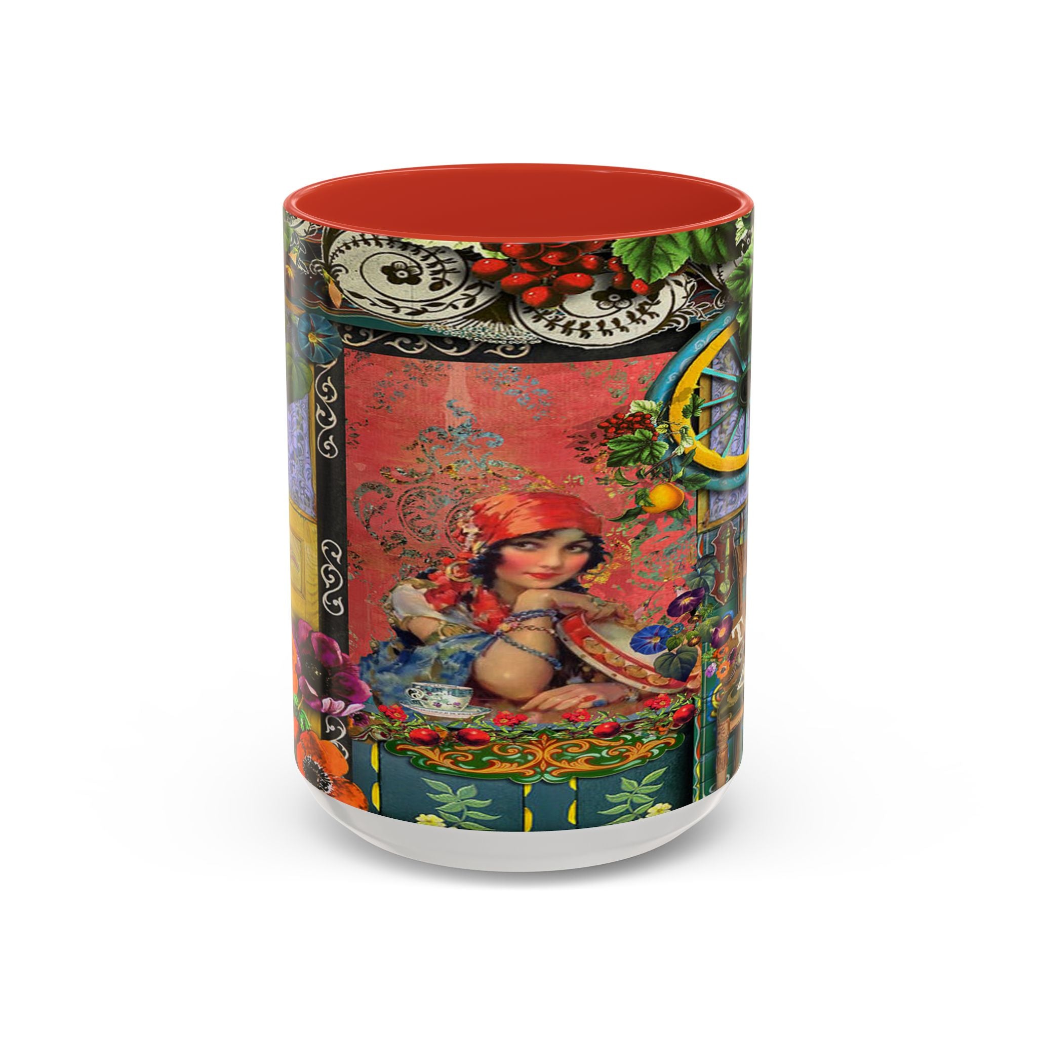Bohemian Accent Coffee Mug - Artistic Gypsy Design, 11 & 15oz