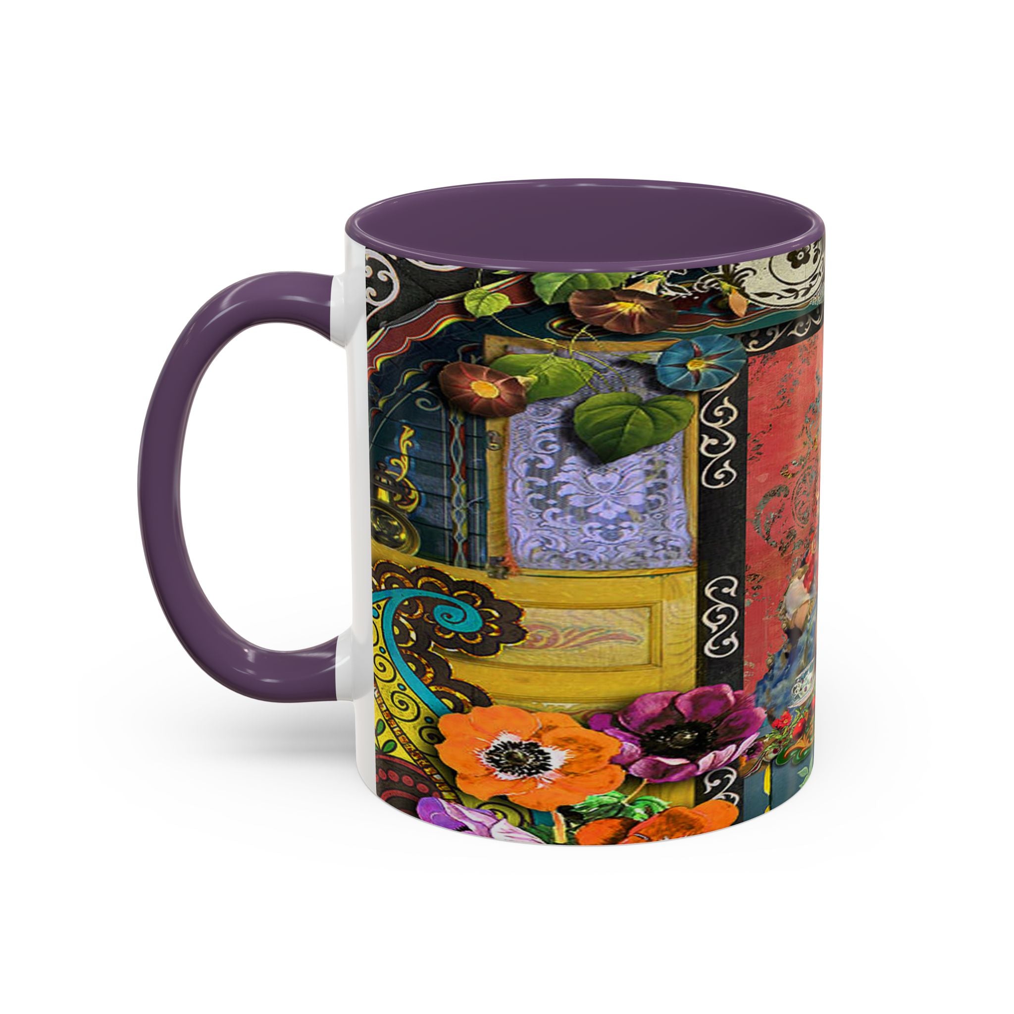 Bohemian Accent Coffee Mug - Artistic Gypsy Design, 11 & 15oz