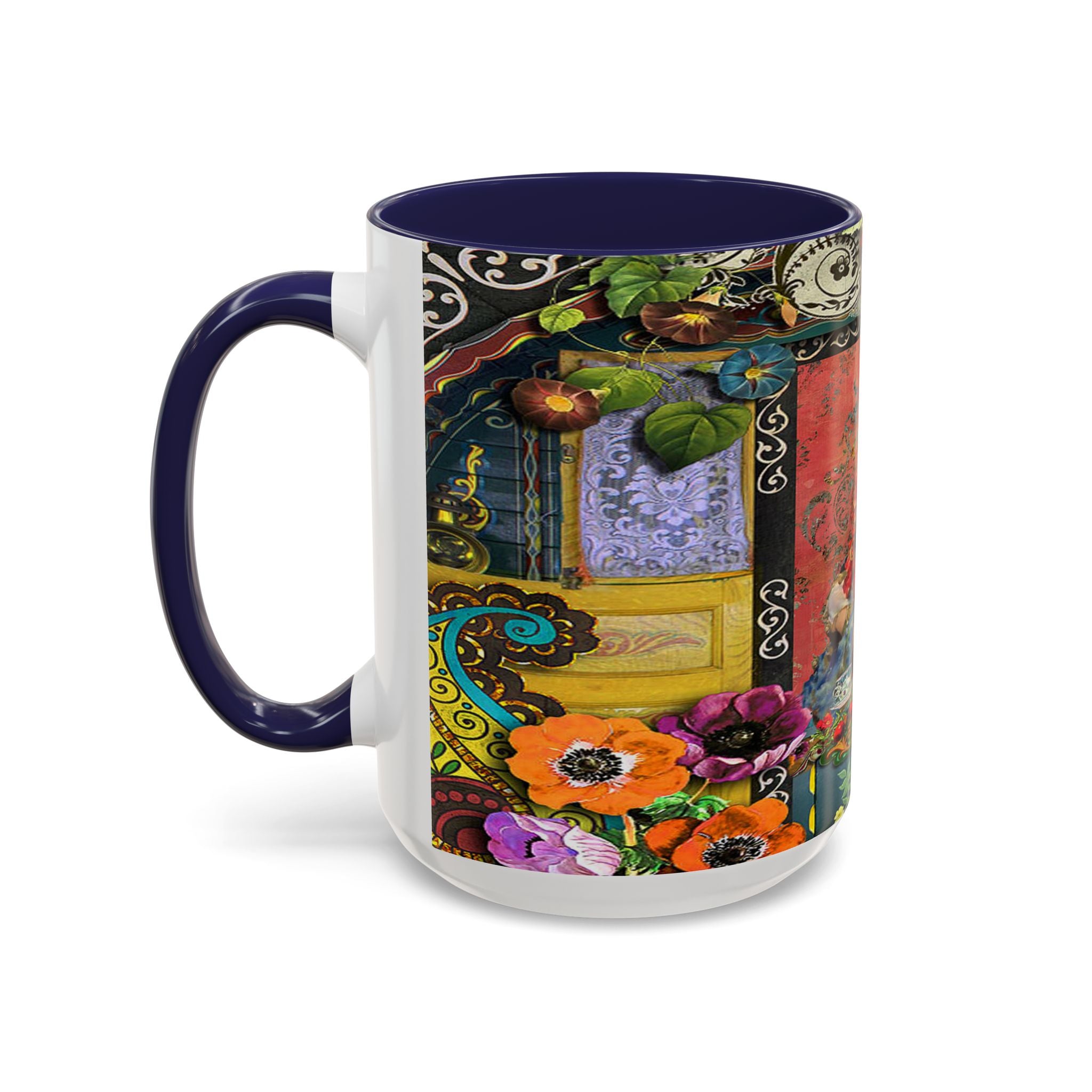 Bohemian Accent Coffee Mug - Artistic Gypsy Design, 11 & 15oz