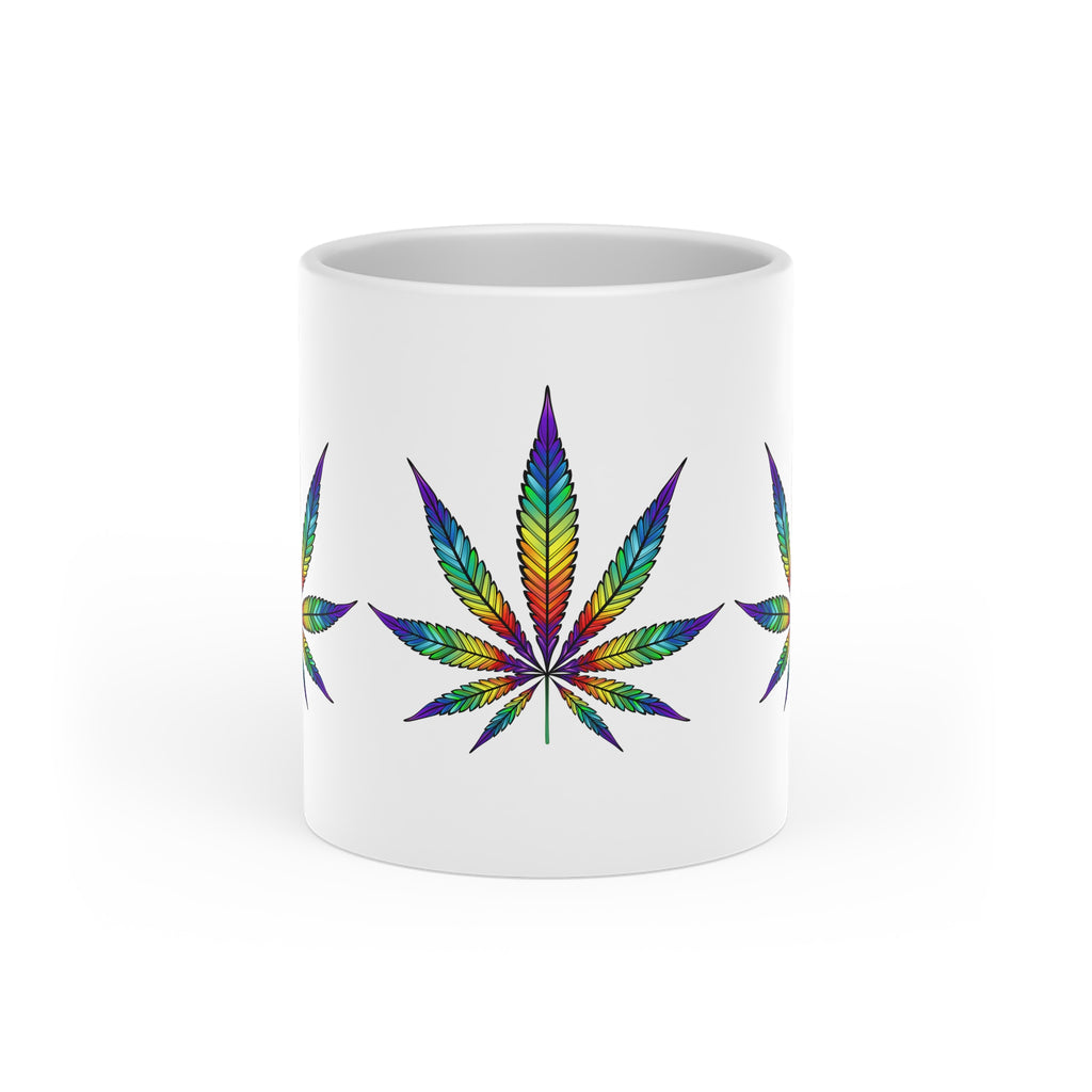 Rainbow Leaf Heart-Shaped Mug 11 oz- Toke Pride in Yourself