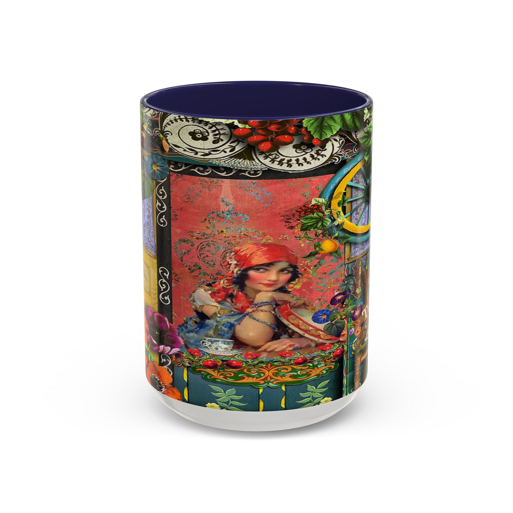 Bohemian Accent Coffee Mug - Artistic Gypsy Design, 11 & 15oz