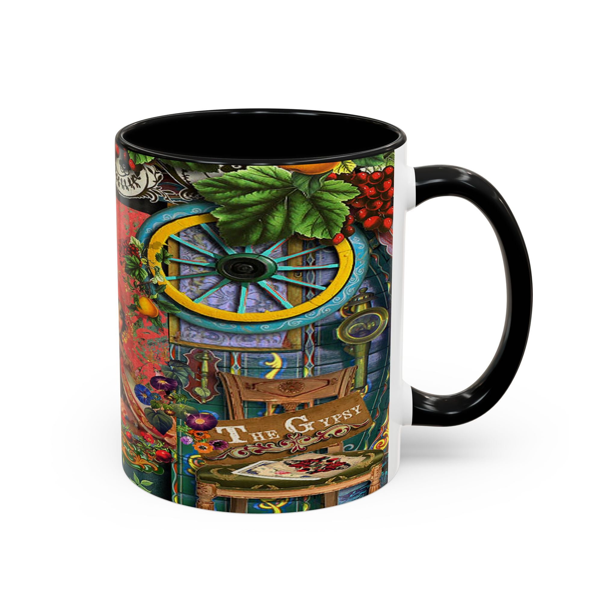 Bohemian Accent Coffee Mug - Artistic Gypsy Design, 11 & 15oz