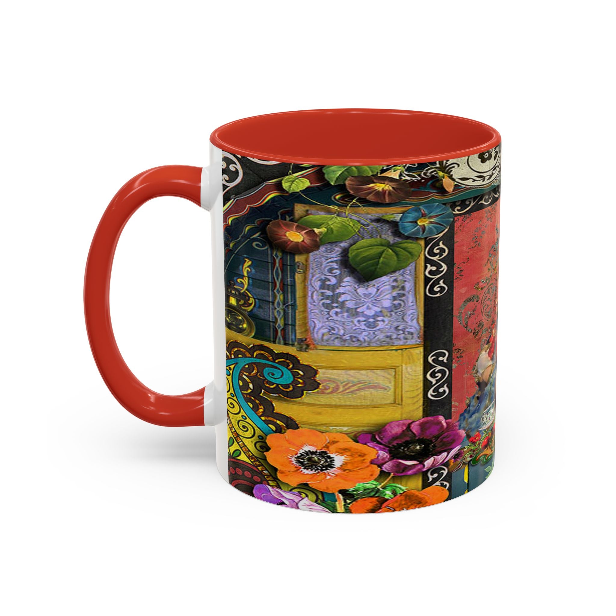 Bohemian Accent Coffee Mug - Artistic Gypsy Design, 11 & 15oz