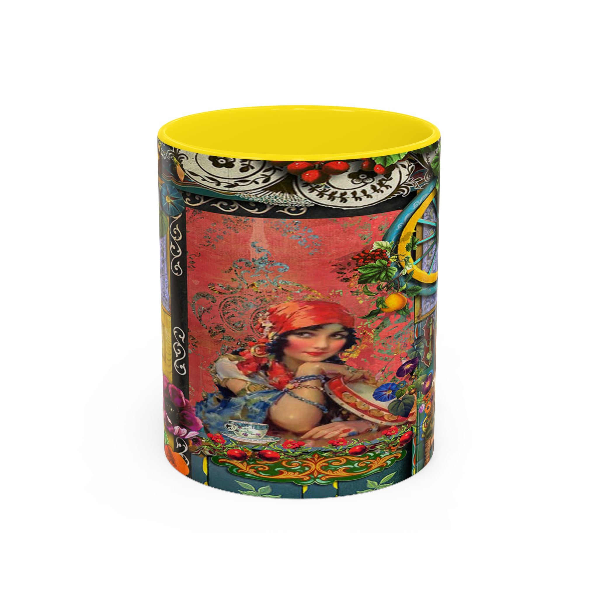 Bohemian Accent Coffee Mug - Artistic Gypsy Design, 11 & 15oz
