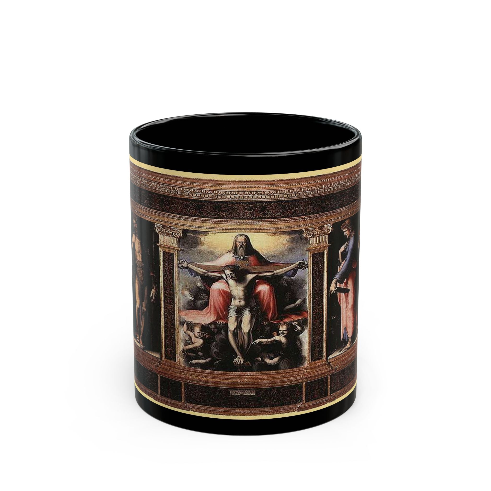 Ceramic Black Mug 11 & 15oz – Classic Devine Masterpiece Design