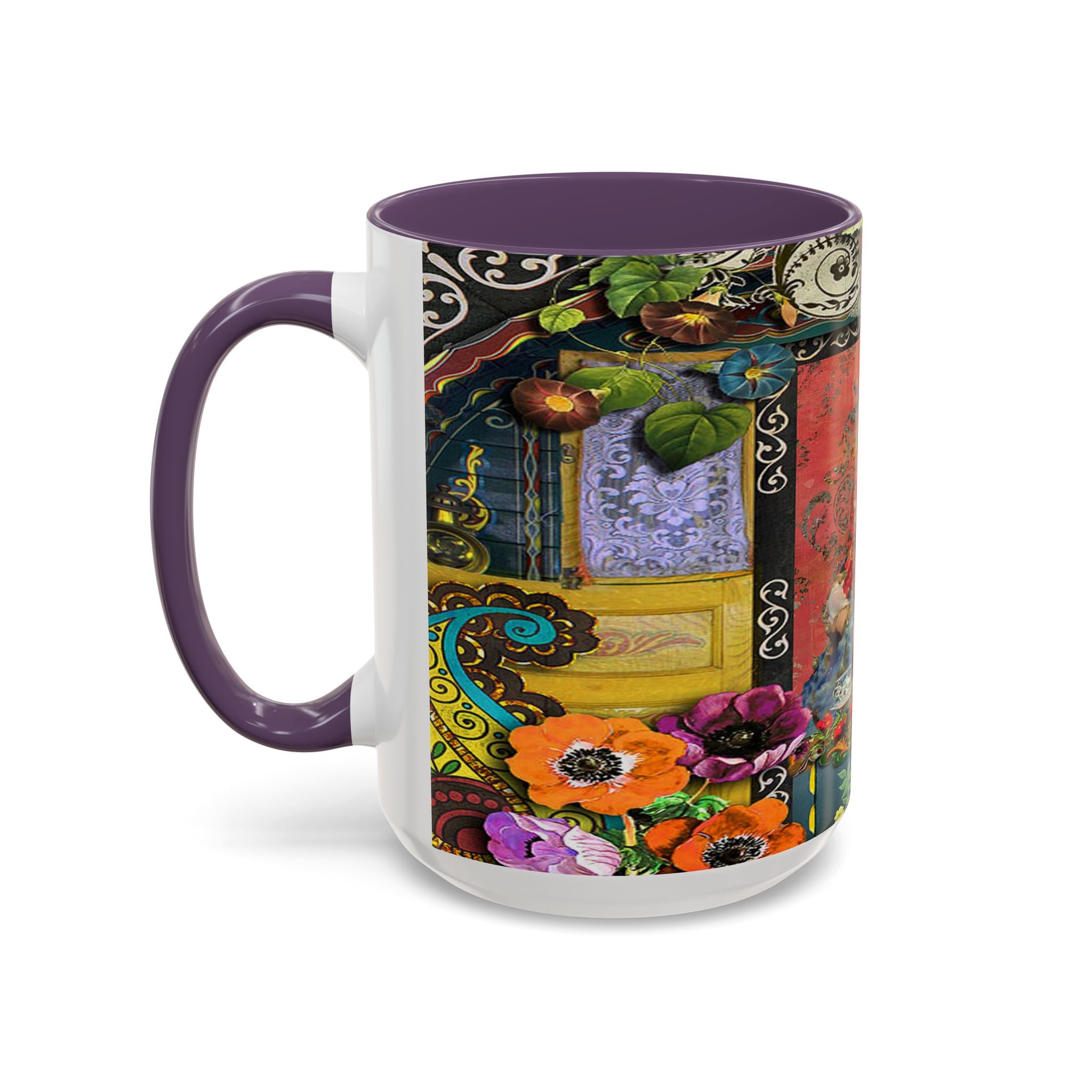 Bohemian Accent Coffee Mug - Artistic Gypsy Design, 11 & 15oz