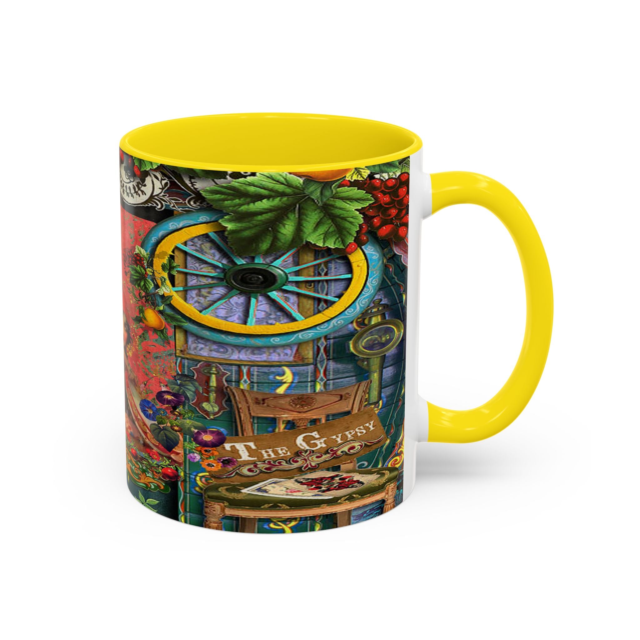 Bohemian Accent Coffee Mug - Artistic Gypsy Design, 11 & 15oz