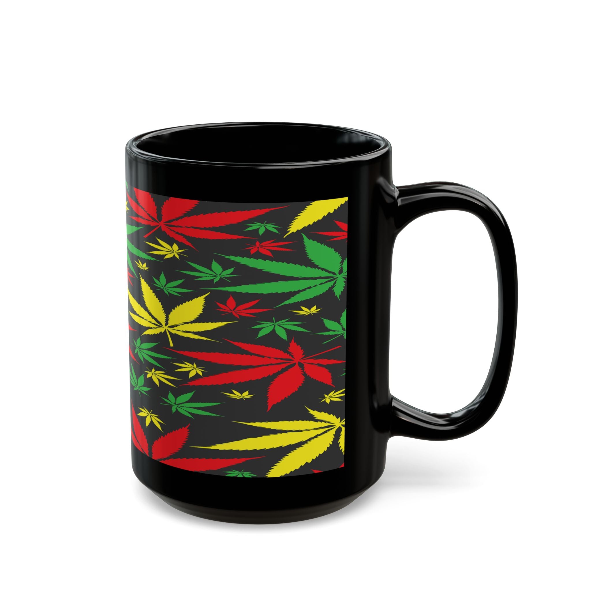 Ceramic 11oz & 15oz Colorful Cannabis Leaf Mug - For Relaxed Irie Vibes