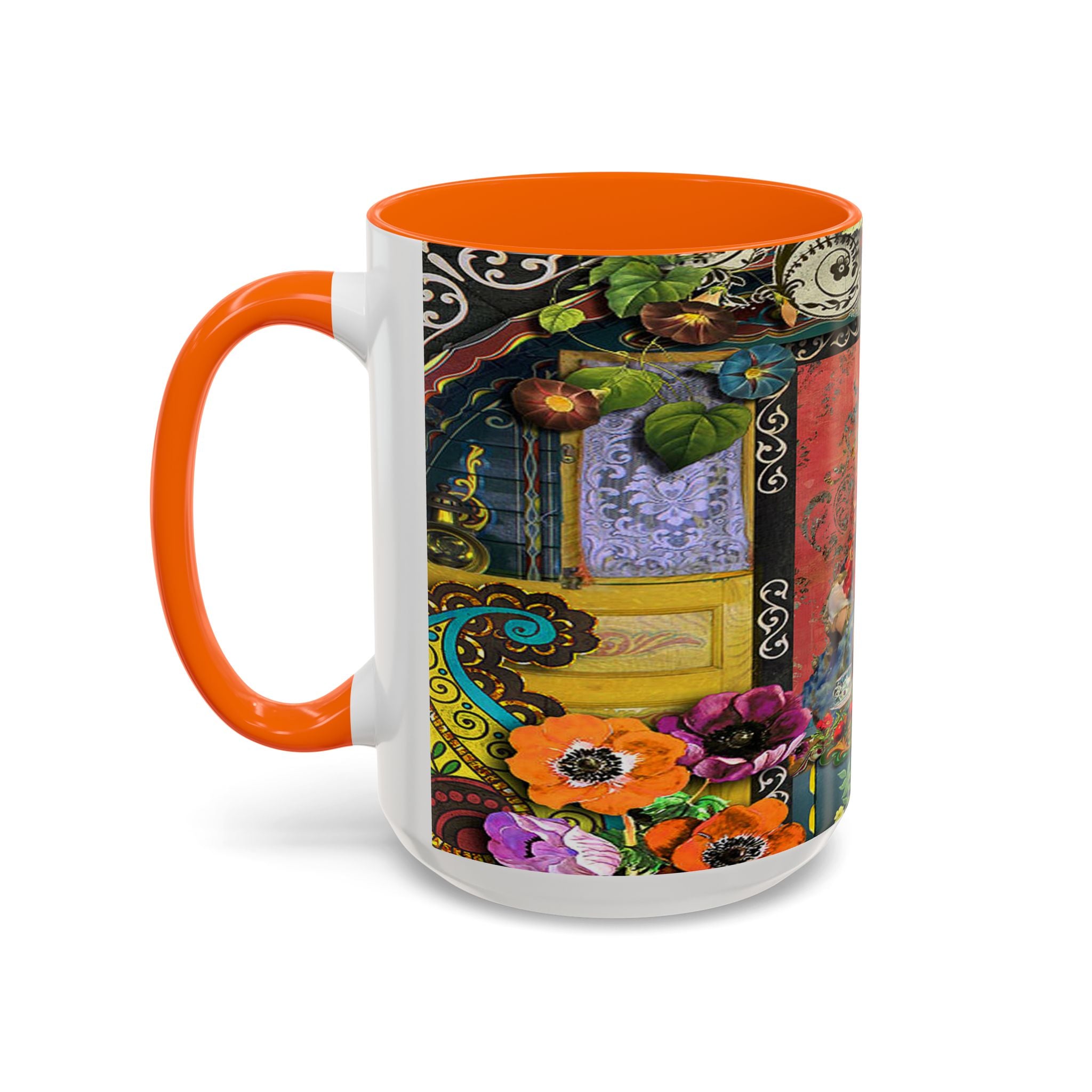 Bohemian Accent Coffee Mug - Artistic Gypsy Design, 11 & 15oz
