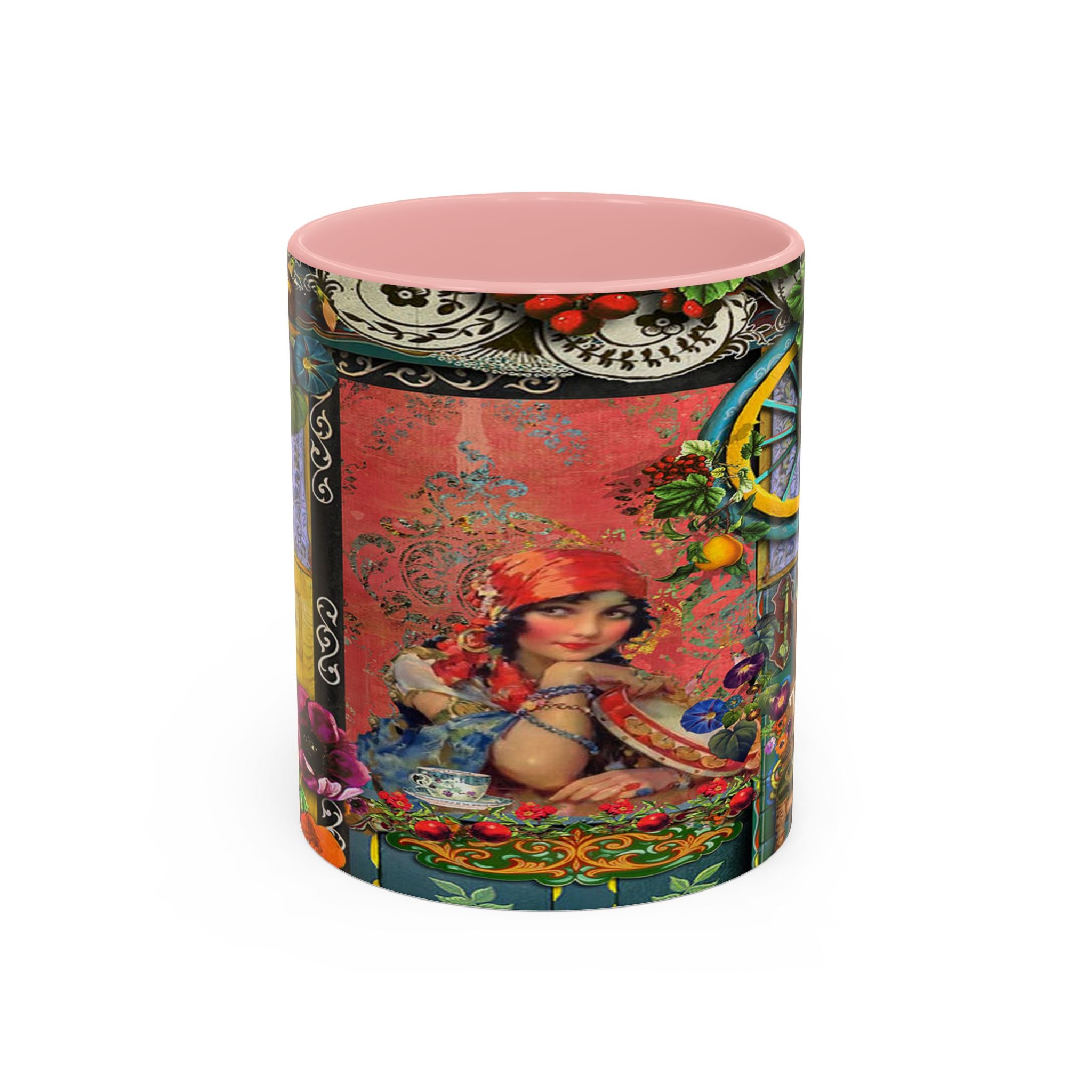 Bohemian Accent Coffee Mug - Artistic Gypsy Design, 11 & 15oz