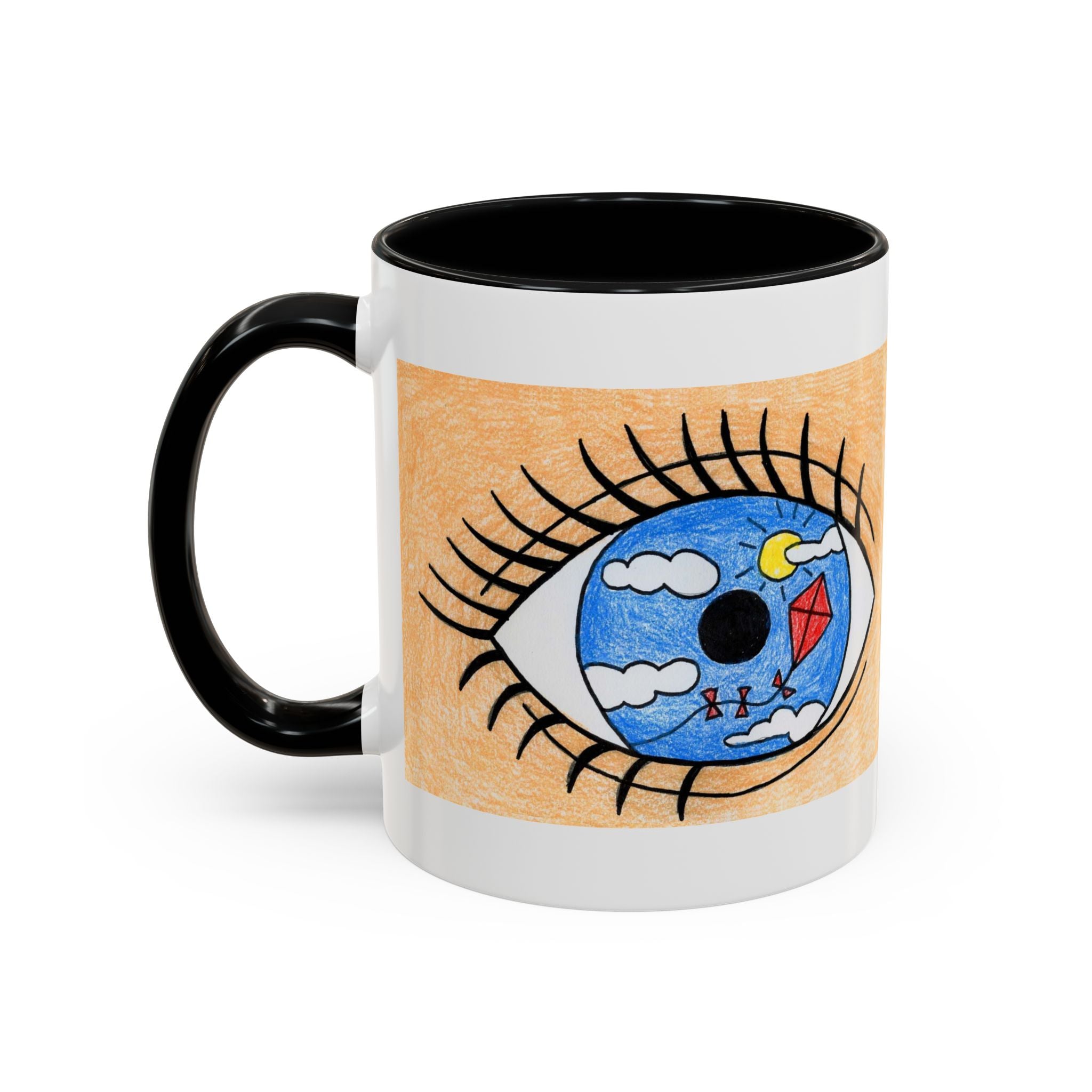 Whimsical Eye Design Coffee Mug - Unique Artistic Gift for Dreamers