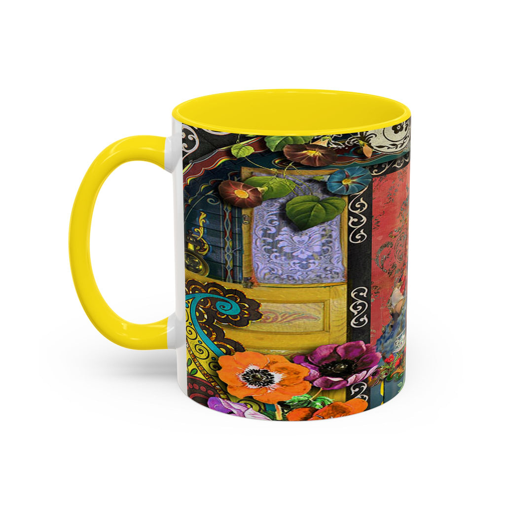 Bohemian Accent Coffee Mug - Artistic Gypsy Design, 11 & 15oz