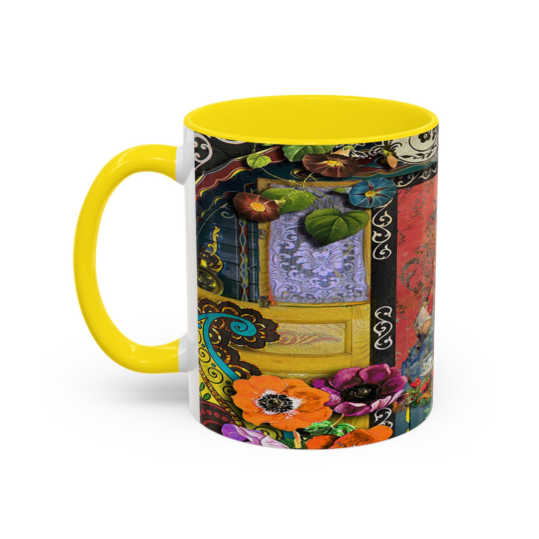 Bohemian Accent Coffee Mug - Artistic Gypsy Design, 11 & 15oz