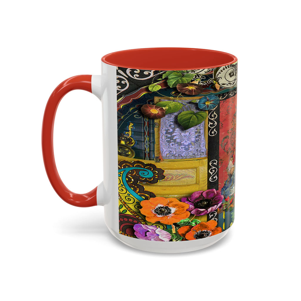 Bohemian Accent Coffee Mug - Artistic Gypsy Design, 11 & 15oz