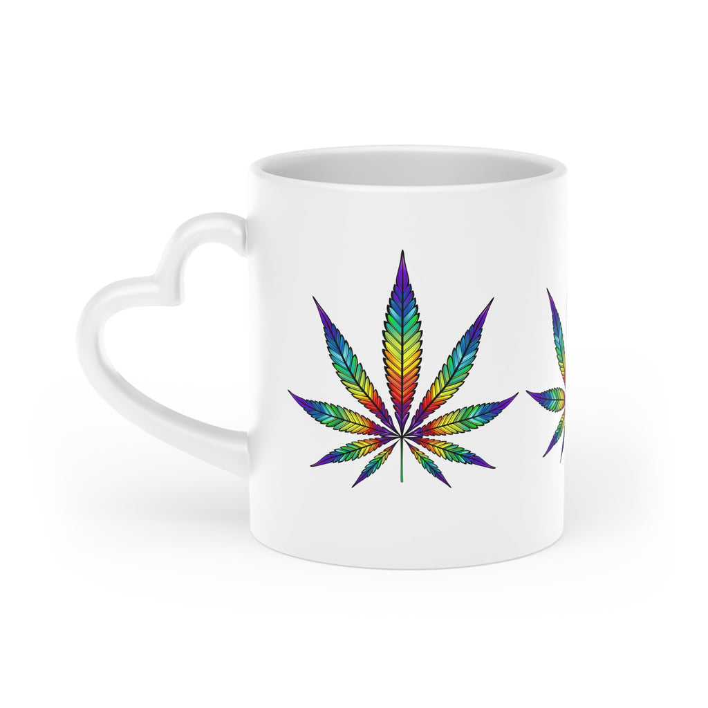 Rainbow Leaf Heart-Shaped Mug 11 oz- Toke Pride in Yourself