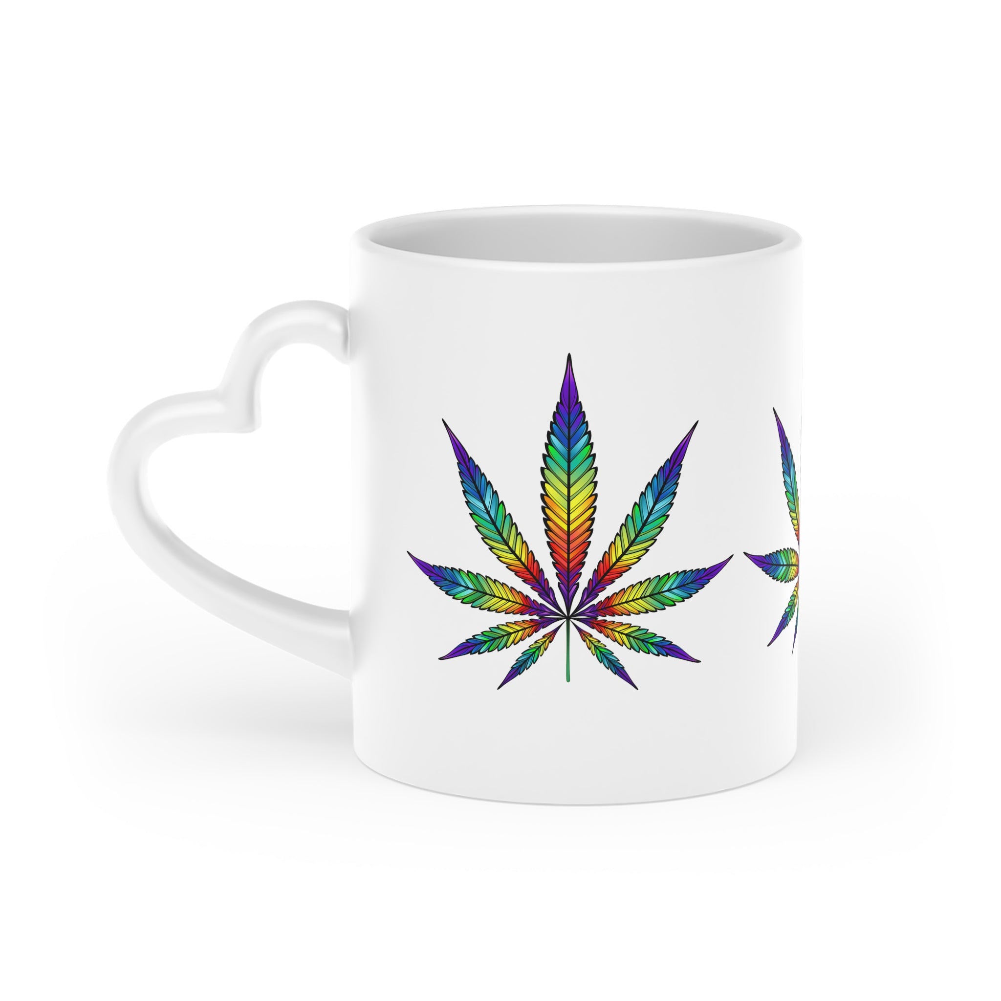 Rainbow Leaf Heart-Shaped Mug 11 oz- Toke Pride in Yourself