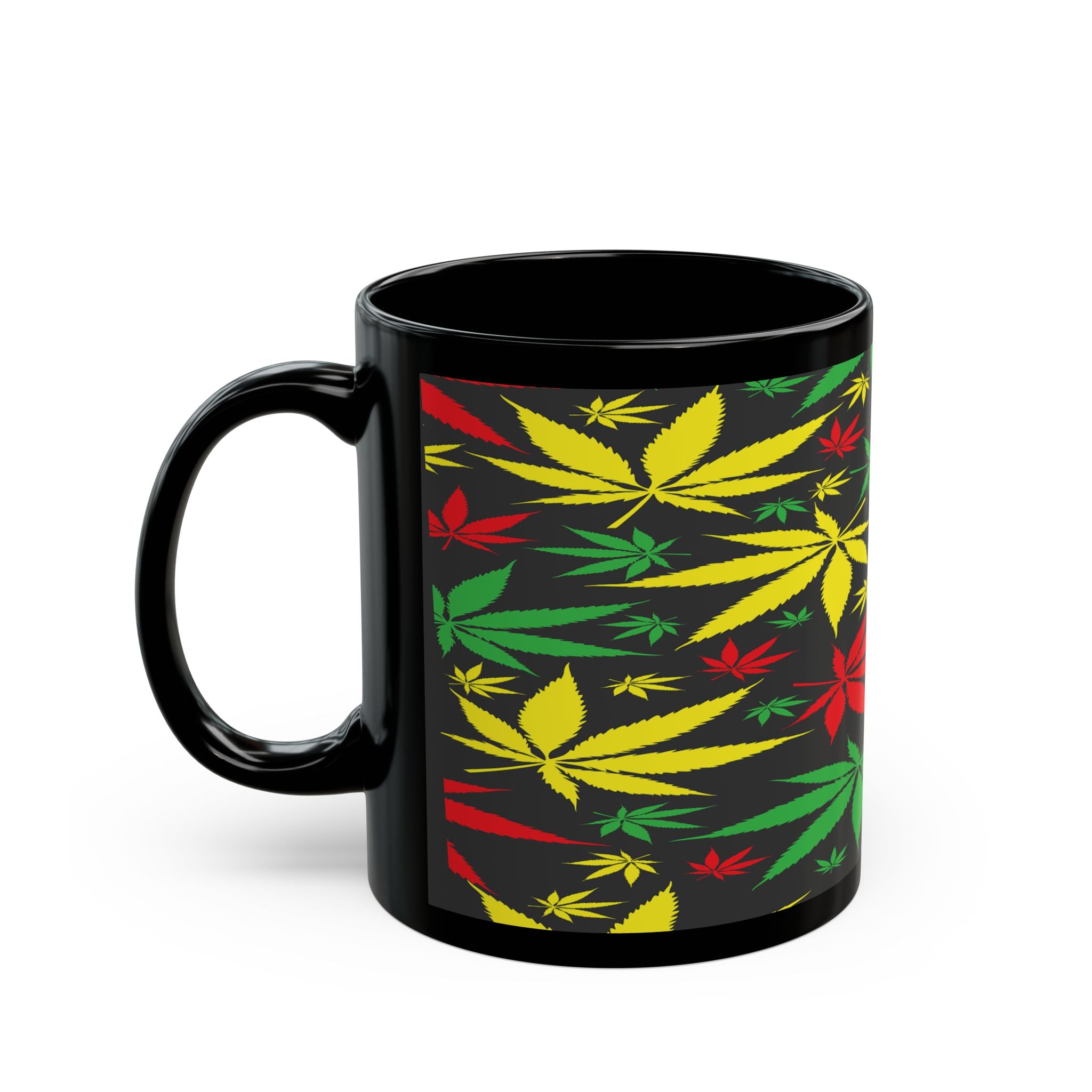 Ceramic 11oz & 15oz Colorful Cannabis Leaf Mug - For Relaxed Irie Vibes