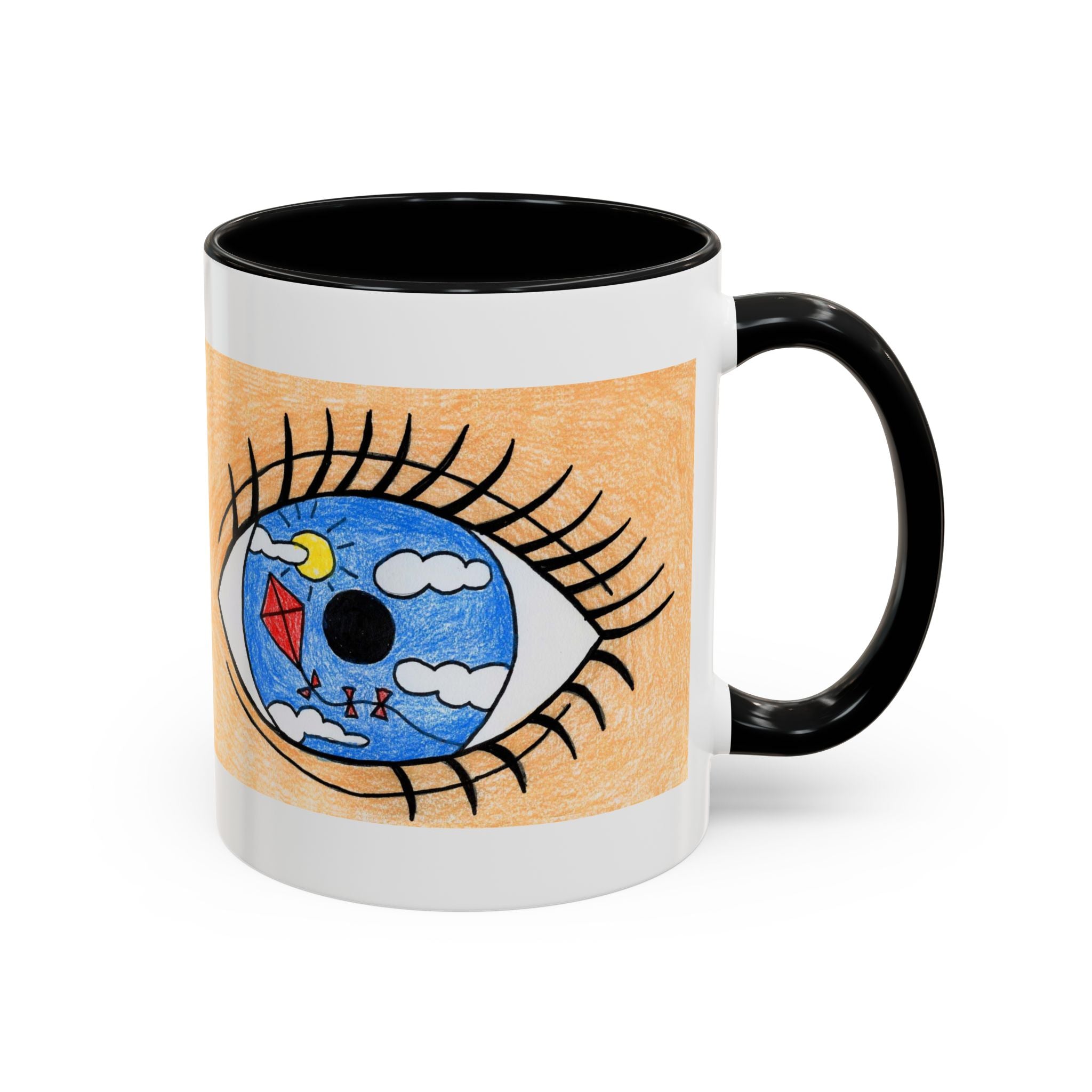 Whimsical Eye Design Coffee Mug - Unique Artistic Gift for Dreamers